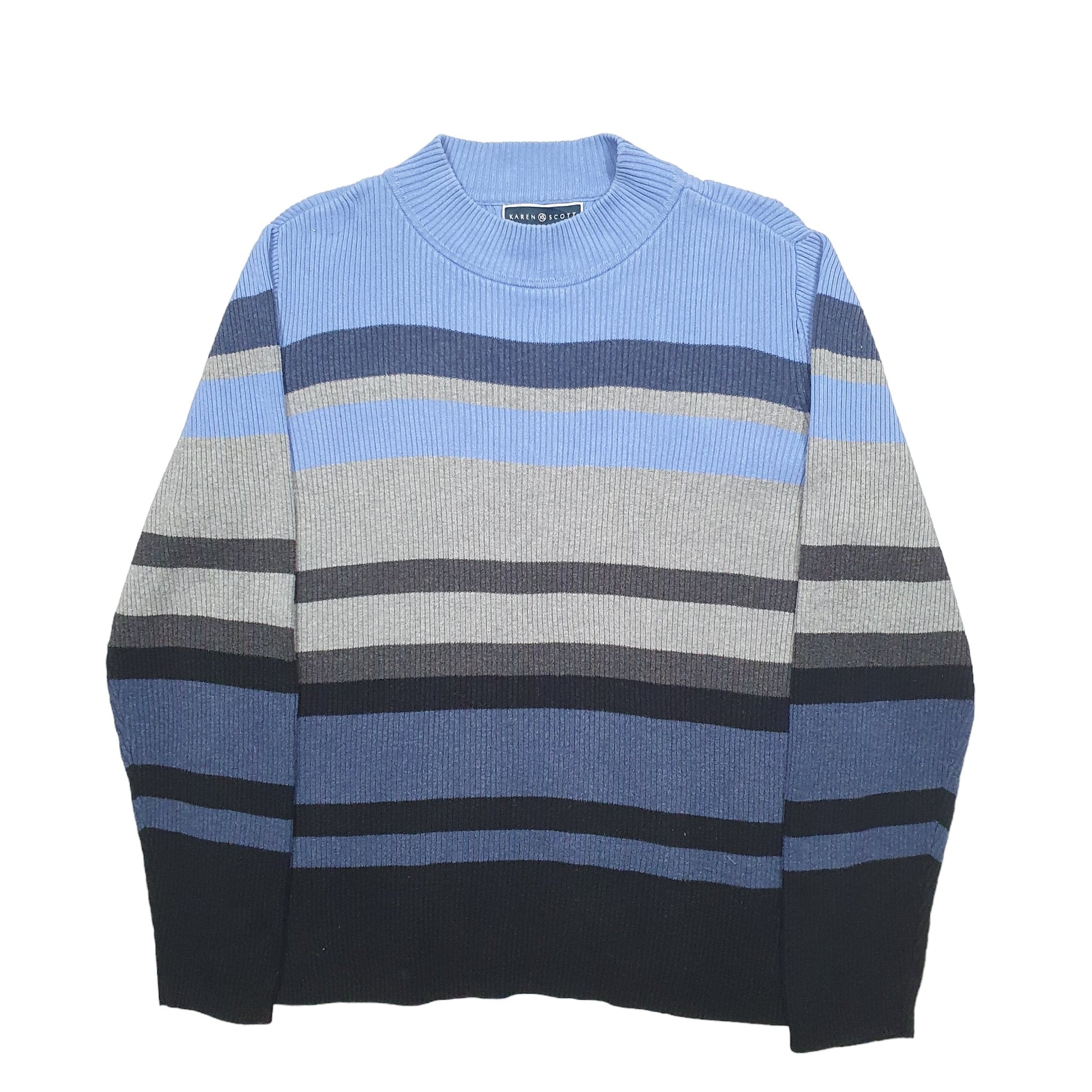 Womens Karen Scott Blue Crewneck Jumper L – Bundl Clothing