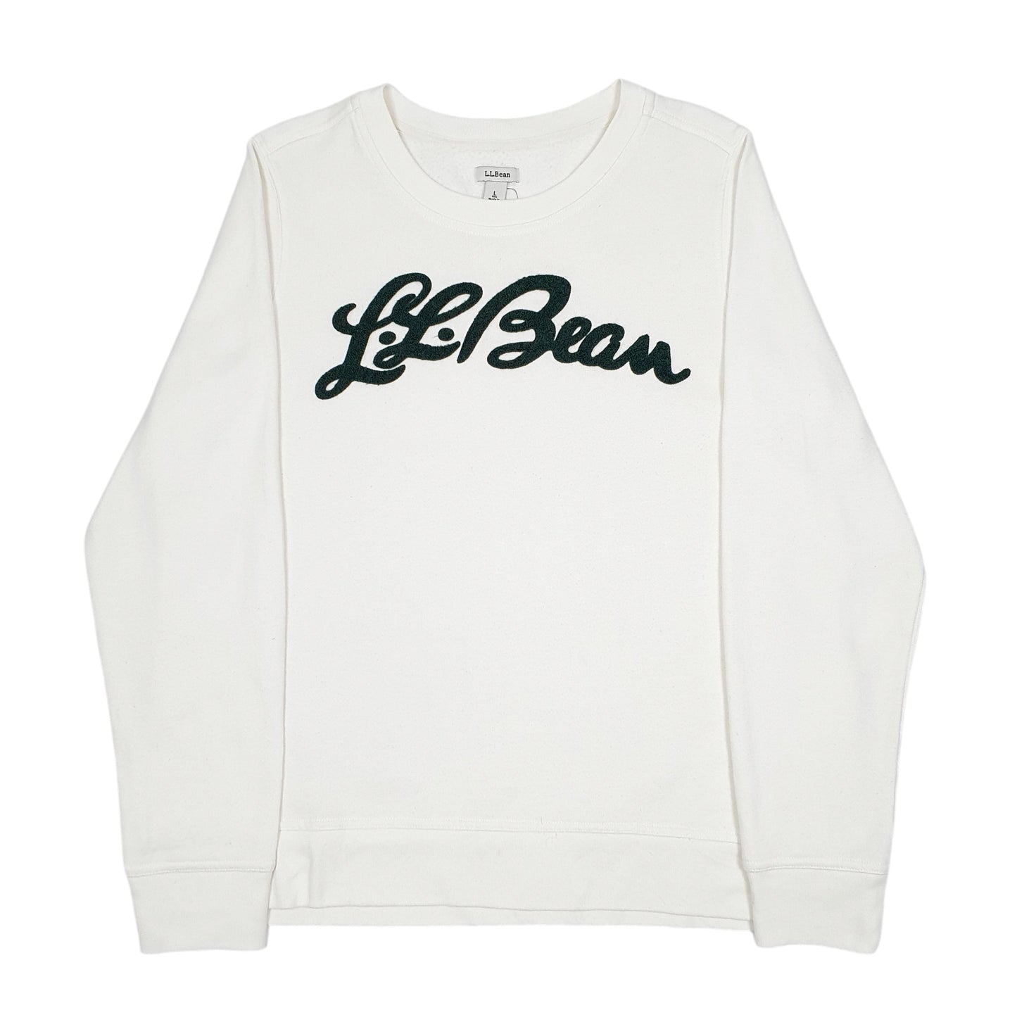 Womens Cream L.L.Bean Spellout Towel Script Crewneck Jumper