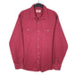 Mens Burgundy Wrangler Work Long Sleeve Shirt