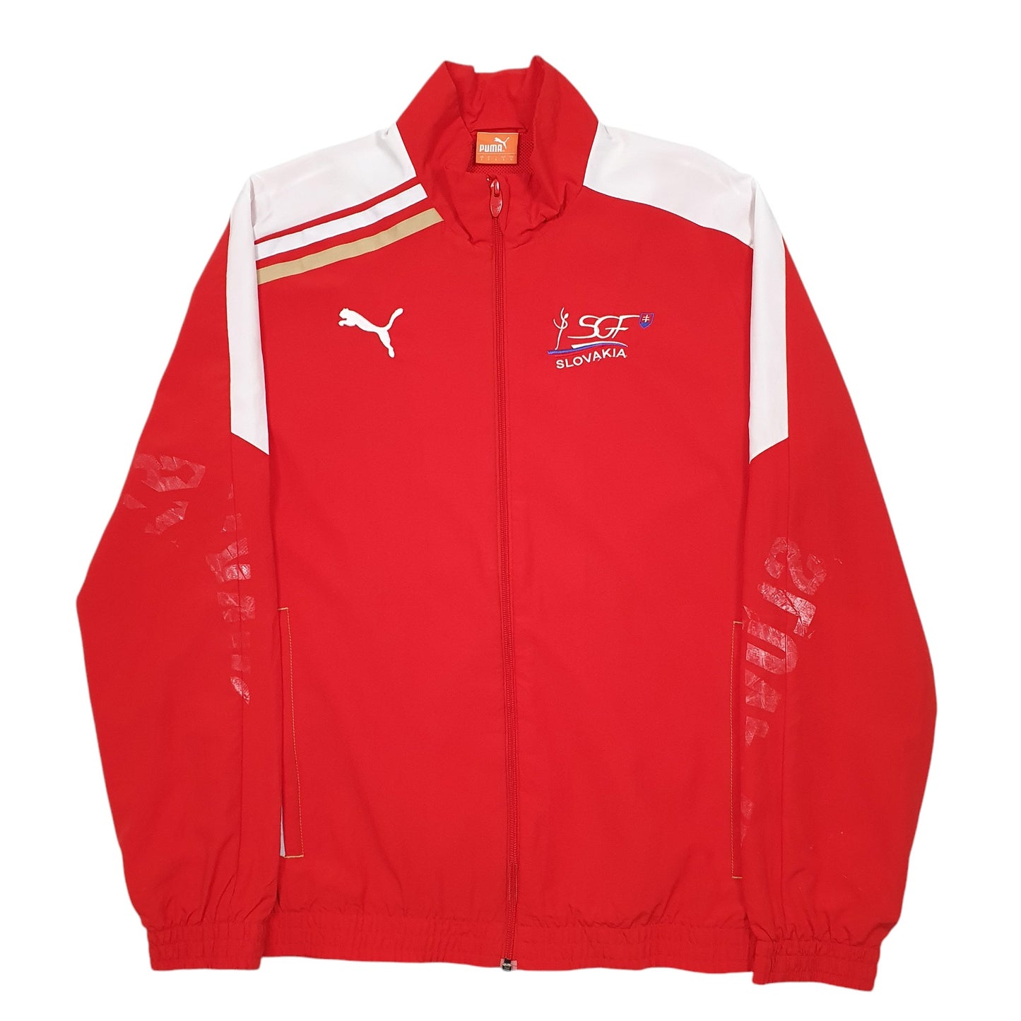 Mens Red Puma Slovakia National Team Full Zip Coat