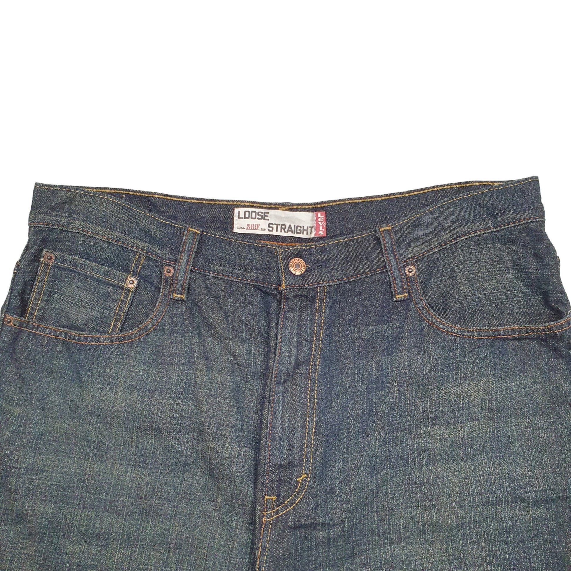 Mens Blue Levis Denim Jeans Jorts 569 Relaxed Denim Shorts