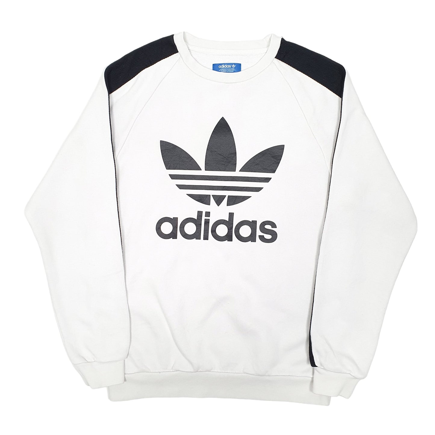 Mens White Adidas  Crewneck Jumper