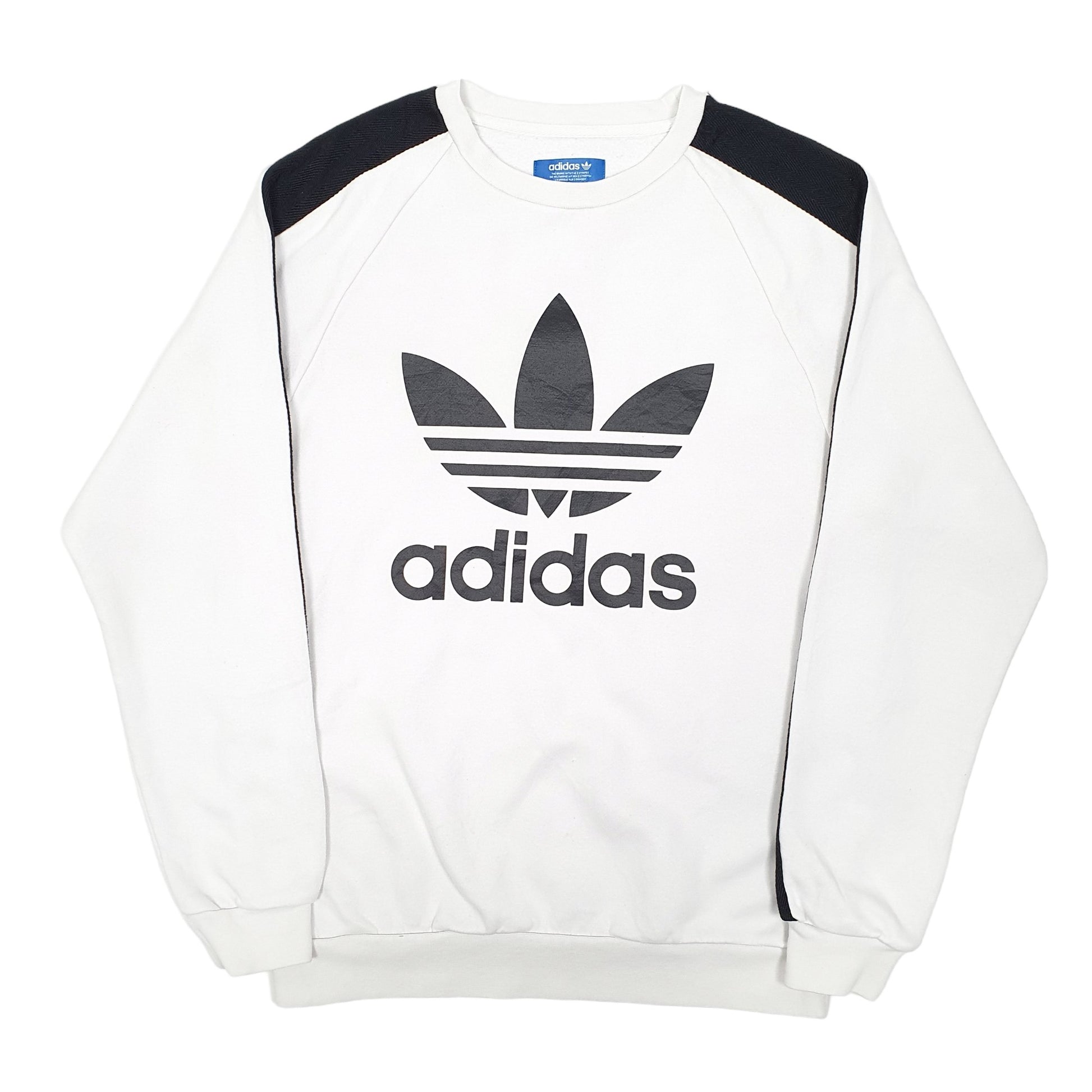 Mens White Adidas  Crewneck Jumper