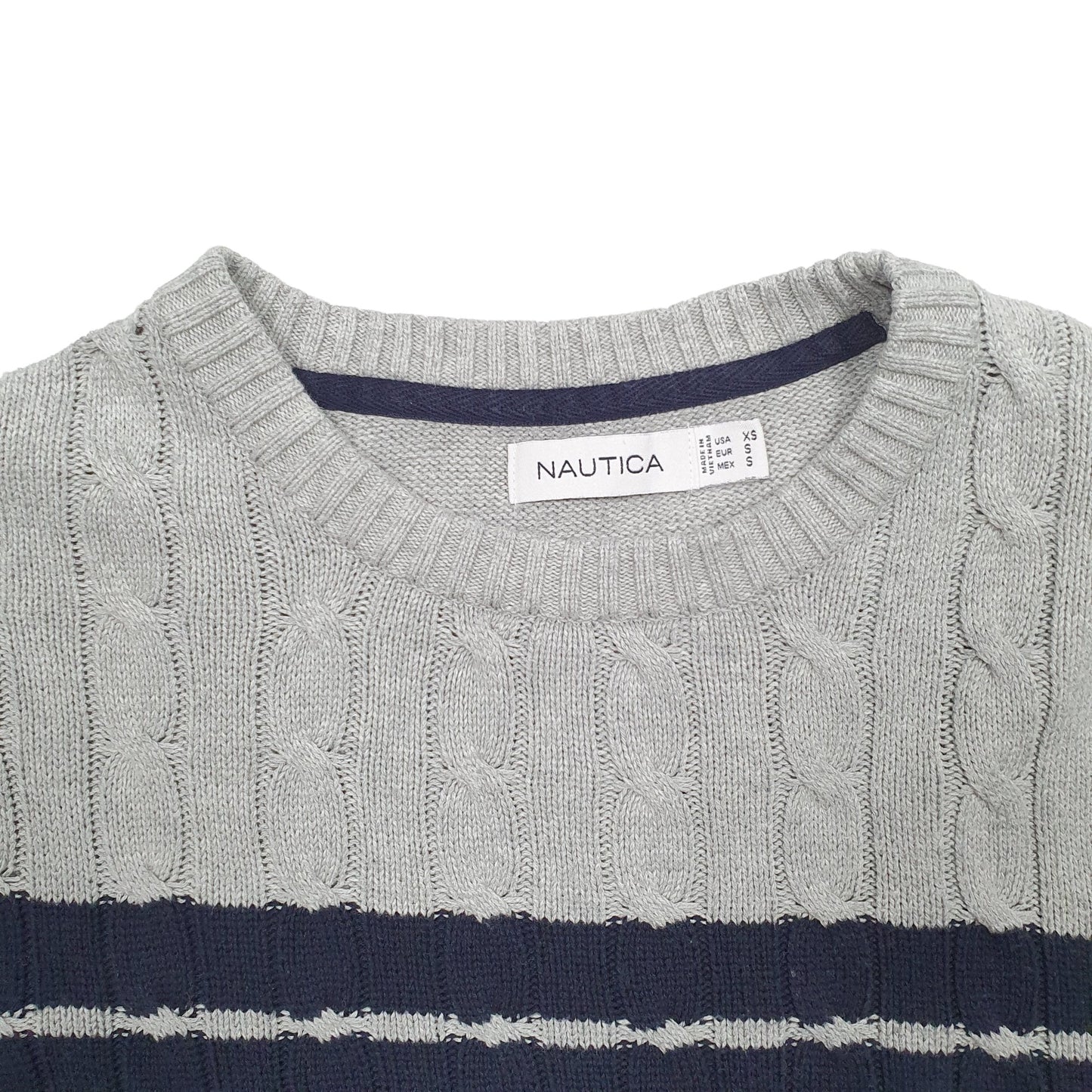 Mens Grey Nautica Knit Crewneck Jumper