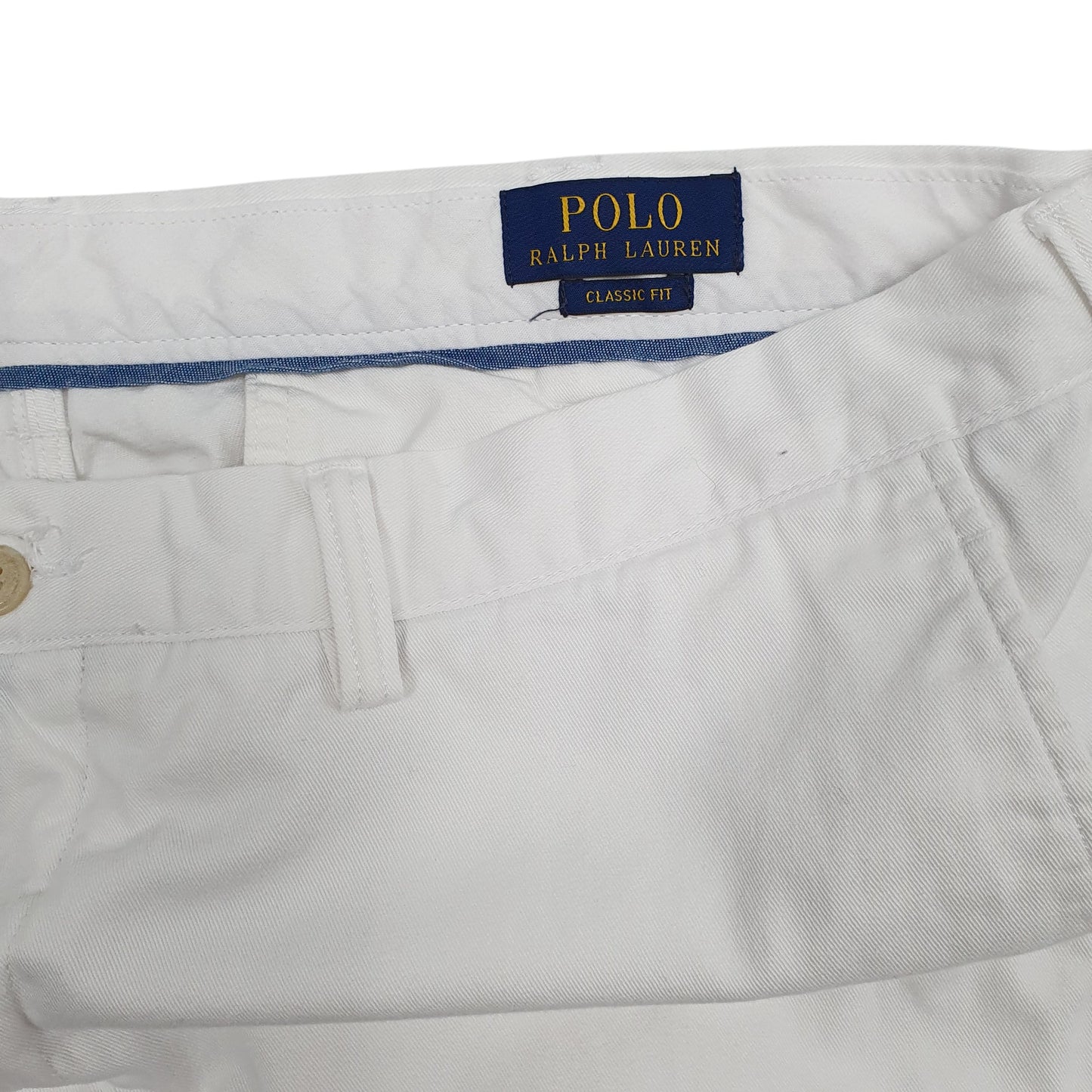 Mens White Polo Ralph Lauren Classic Fit Chino Trousers