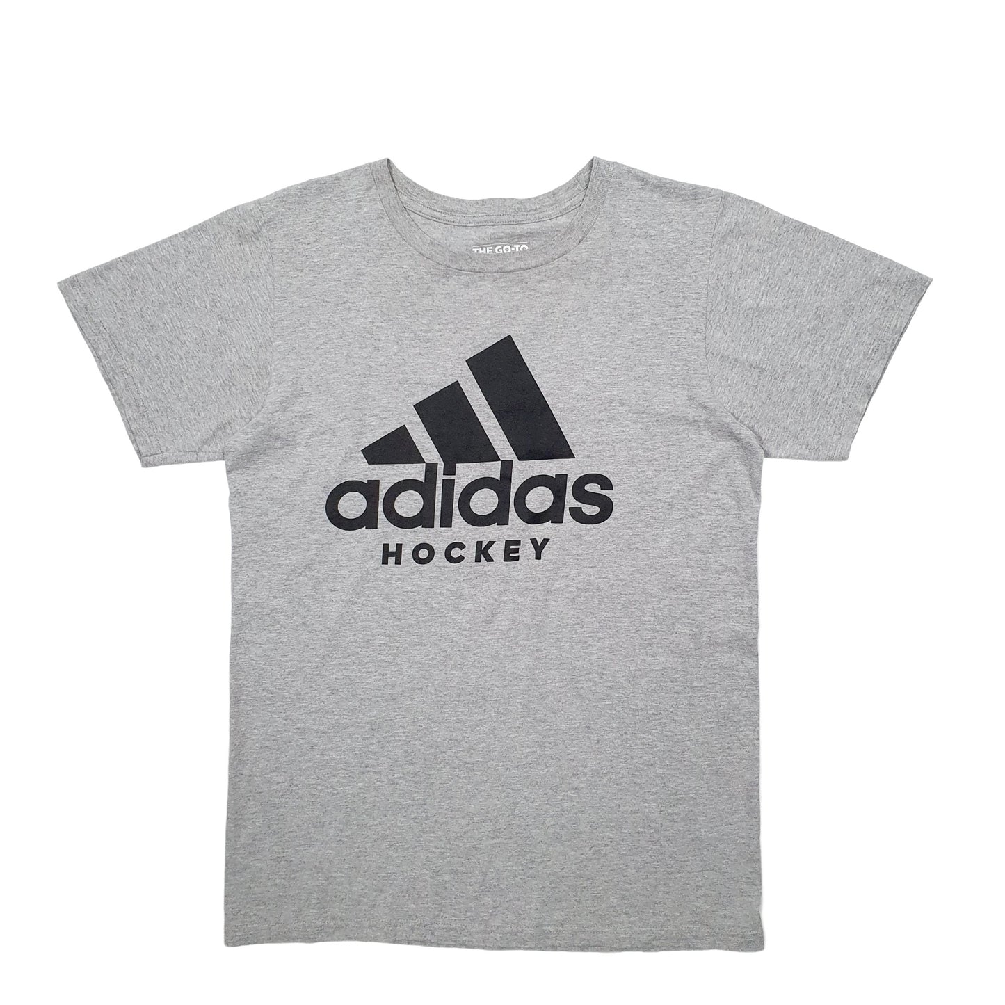 Mens Grey Adidas Hockey Spellout Short Sleeve T Shirt