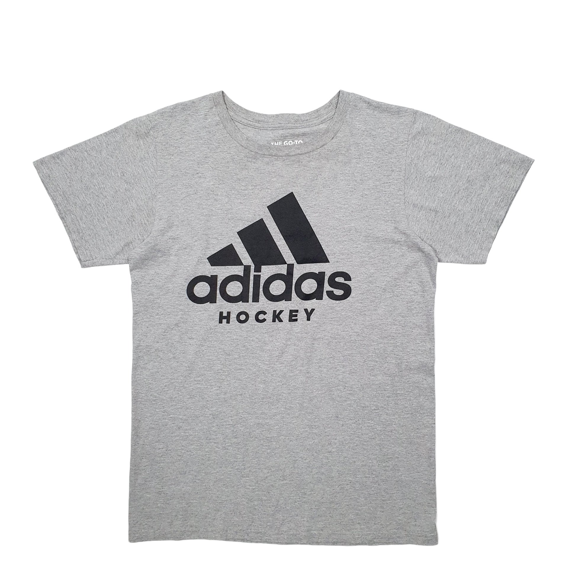 Mens Grey Adidas Hockey Spellout Short Sleeve T Shirt