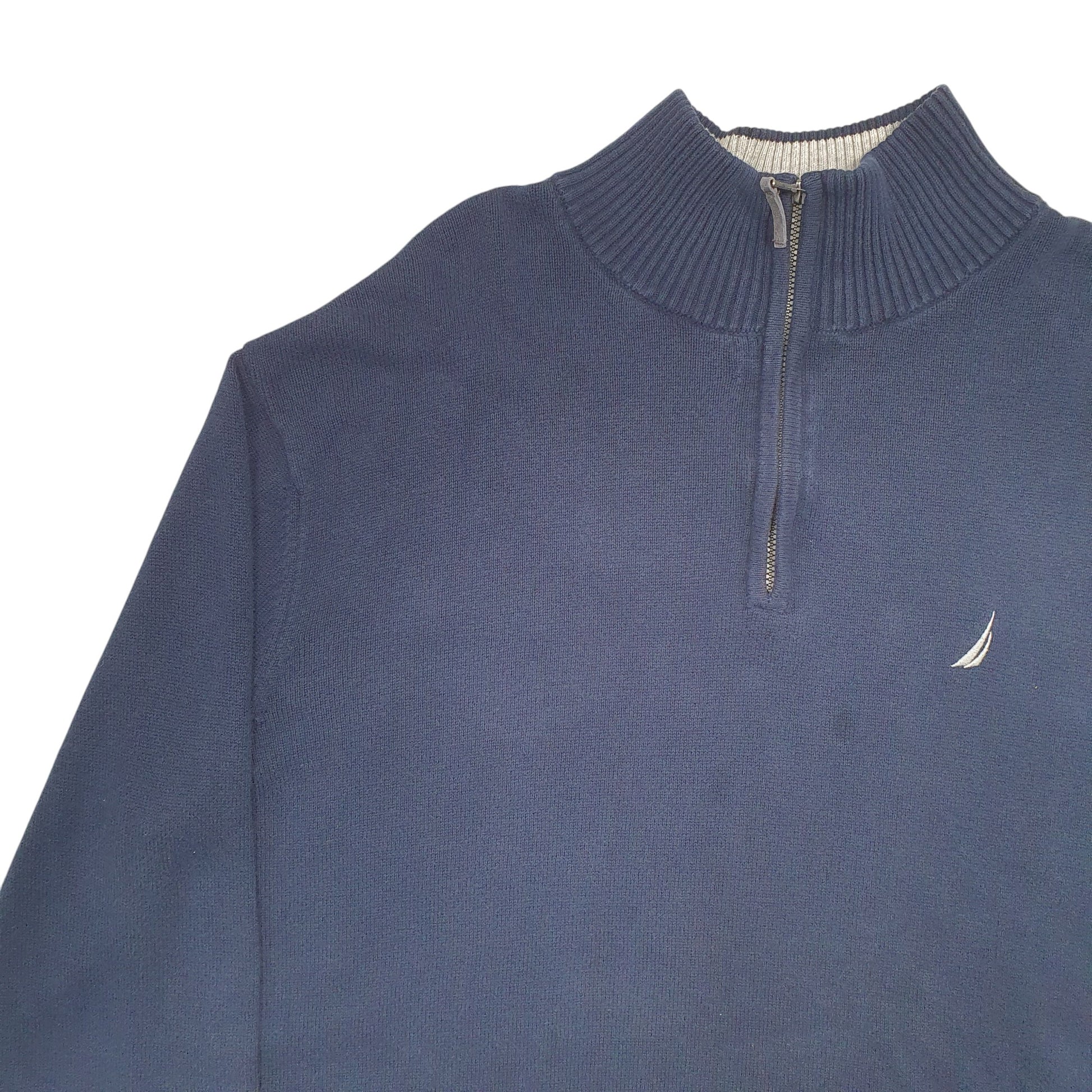 Mens Navy Nautica  Quarter Zip Jumper