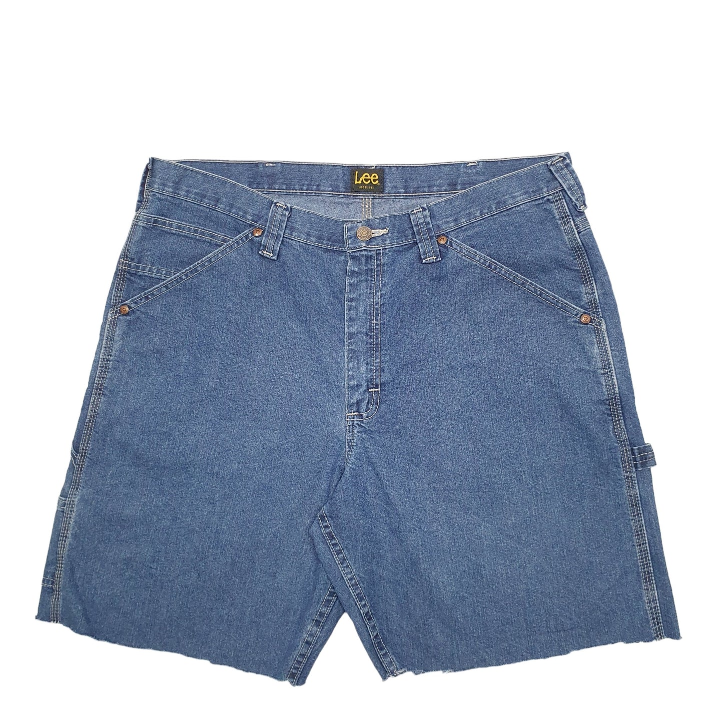 Mens Blue Lee Cut Off Carpenter Shorts