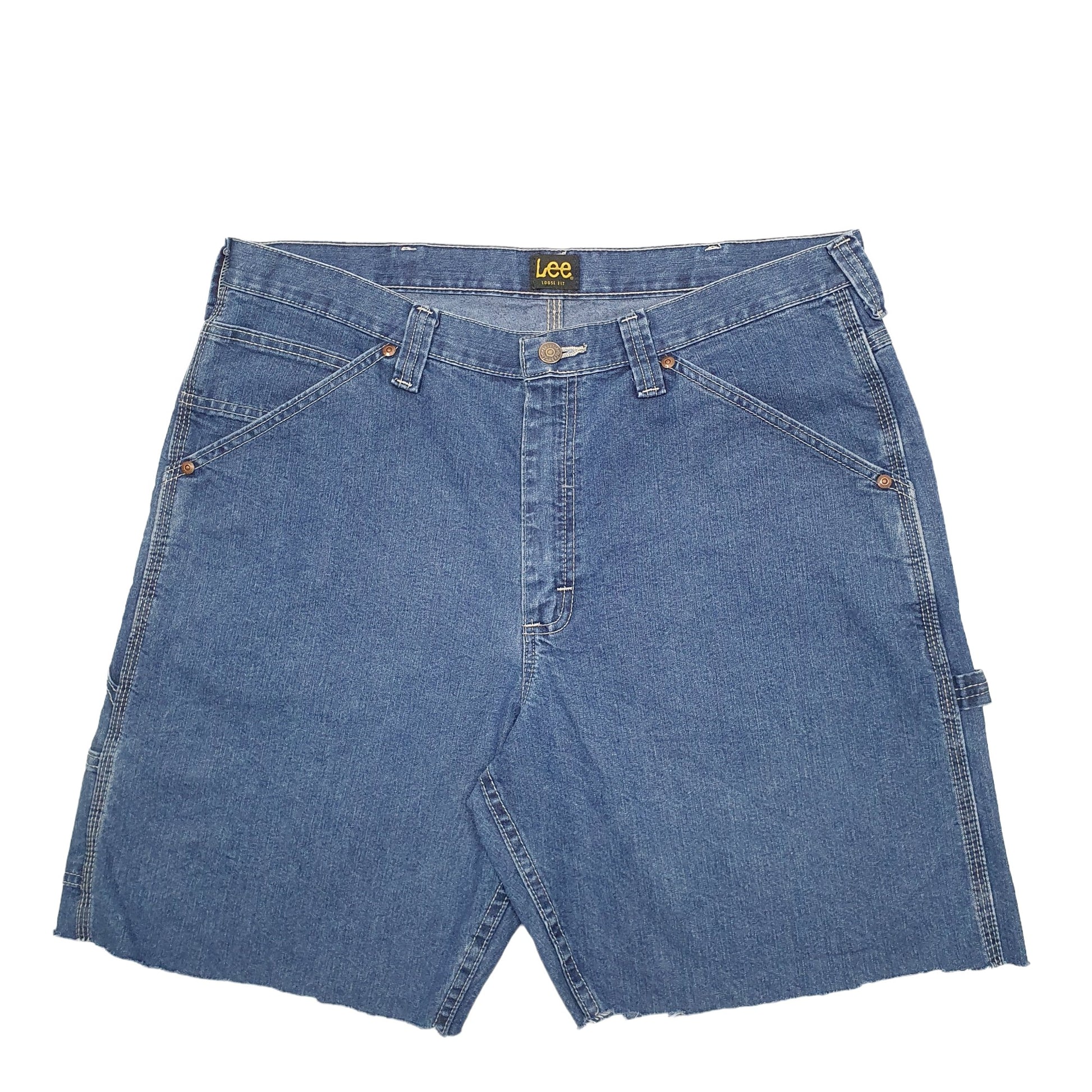 Mens Blue Lee Cut Off Carpenter Shorts