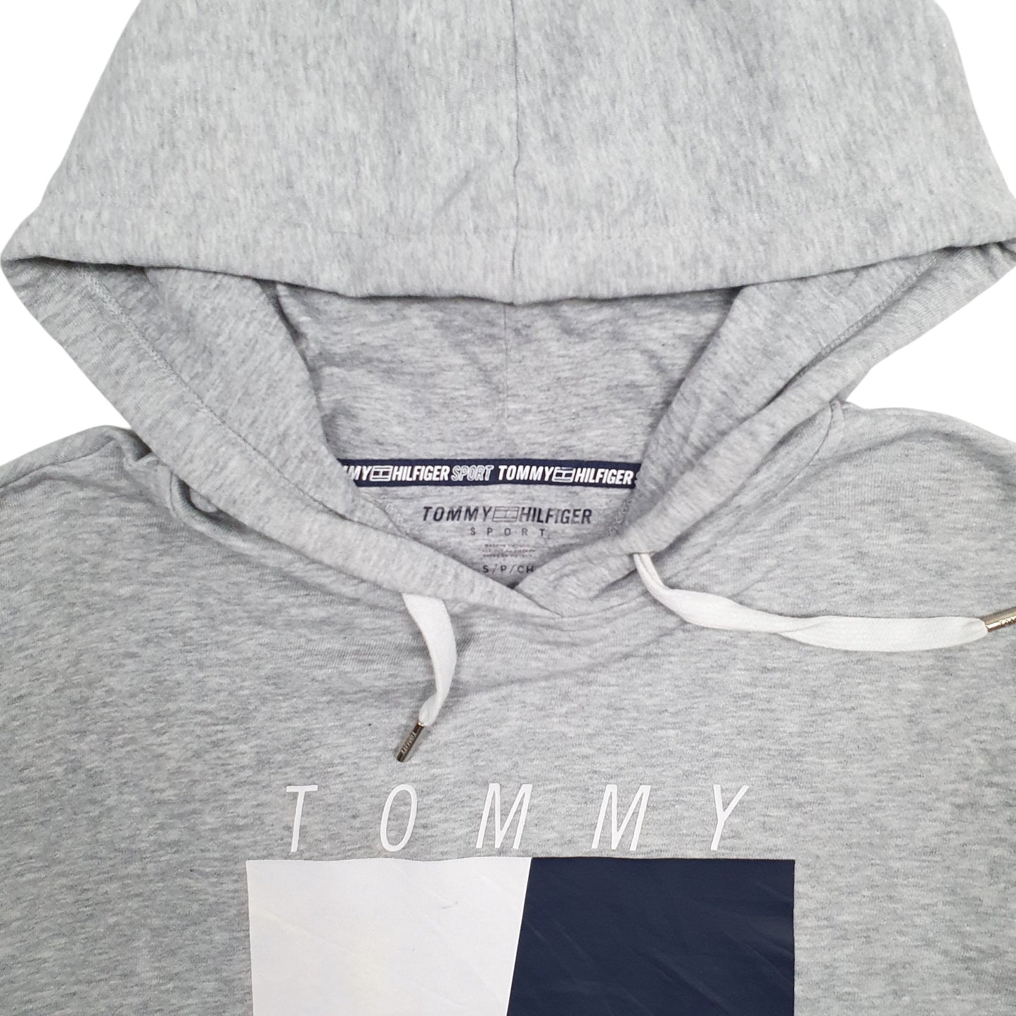 Womens Grey Tommy Hilfiger Spellout Hoodie Jumper