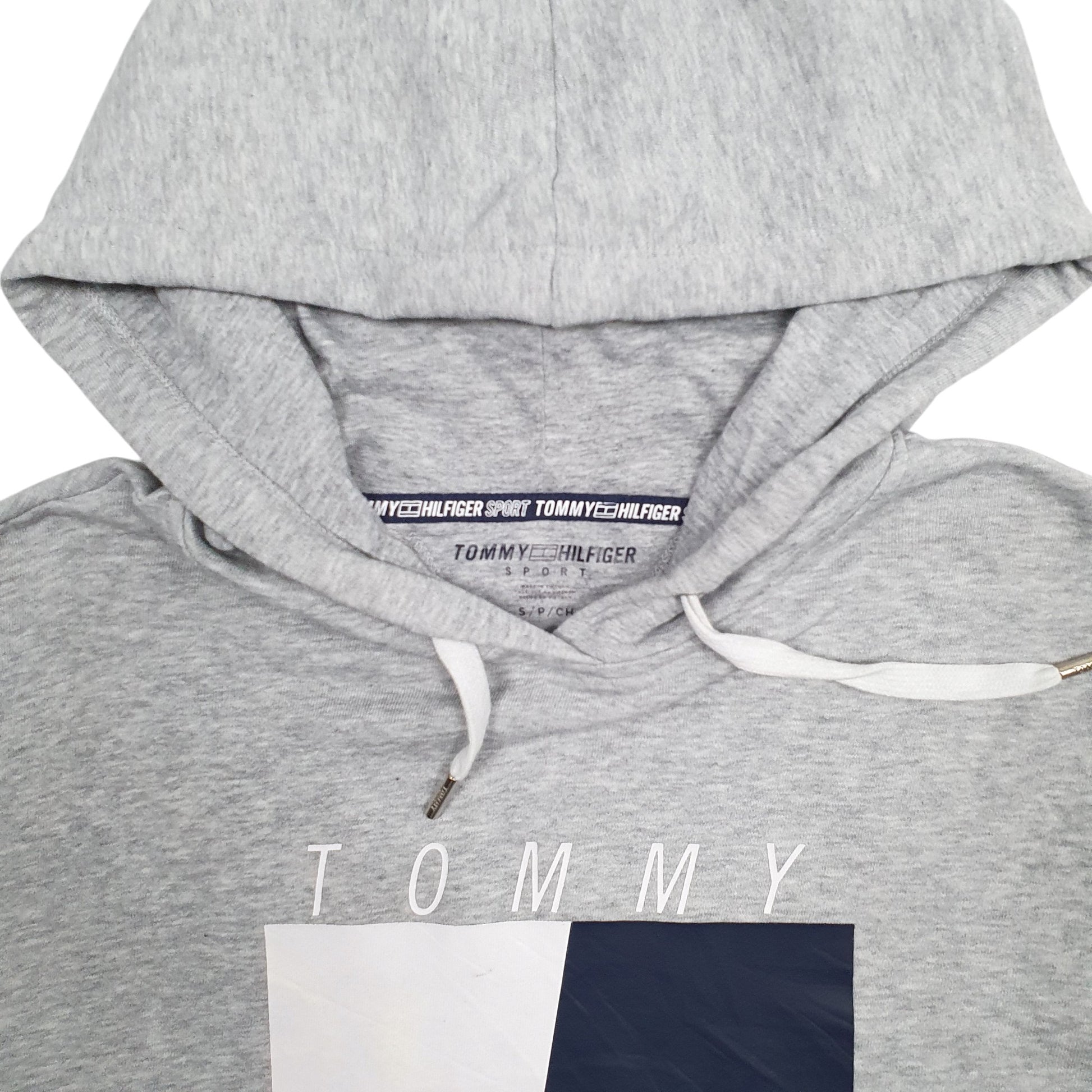 Womens Grey Tommy Hilfiger Spellout Hoodie Jumper