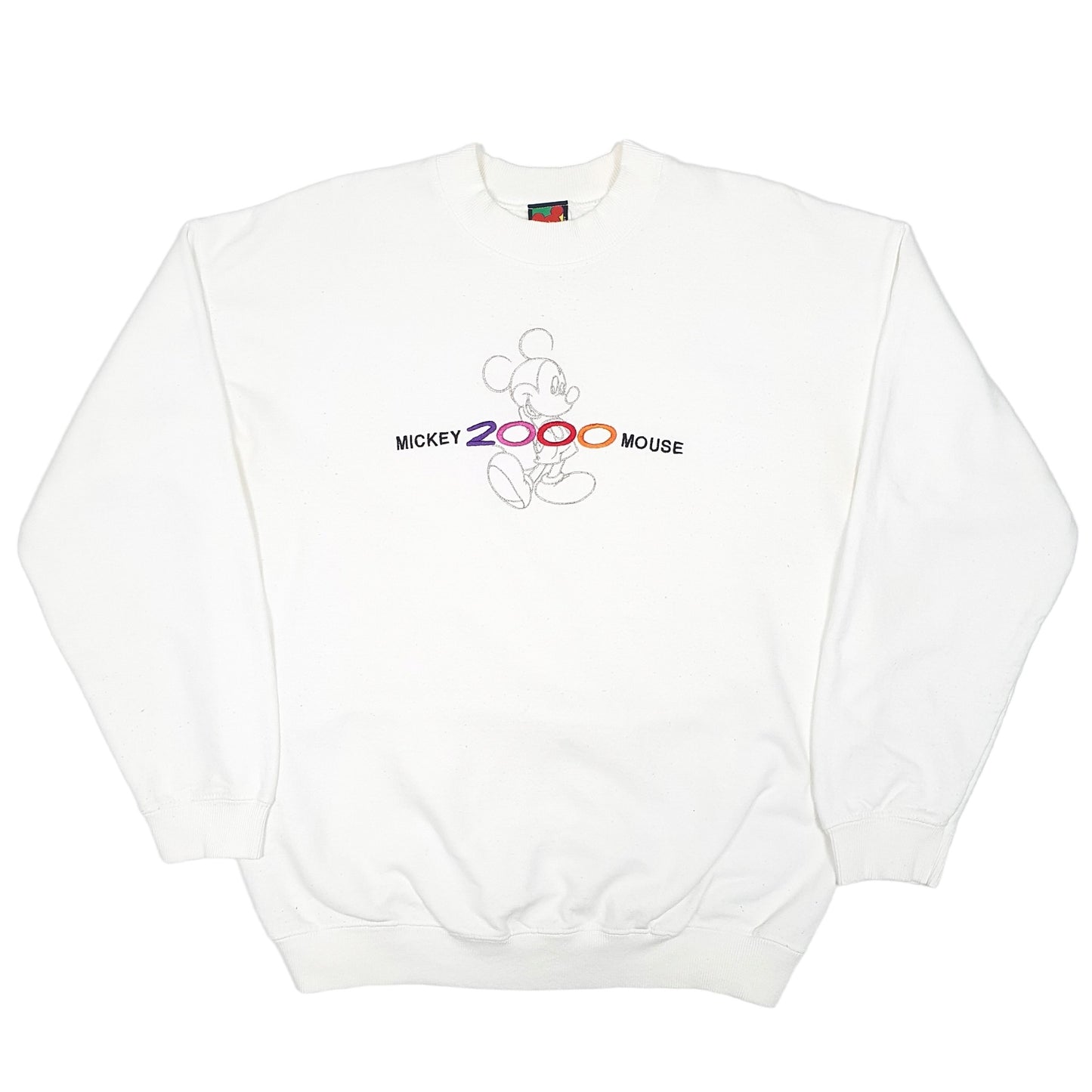 Mens White Disney Mickey Mouse 2000 Vintage Crewneck Jumper