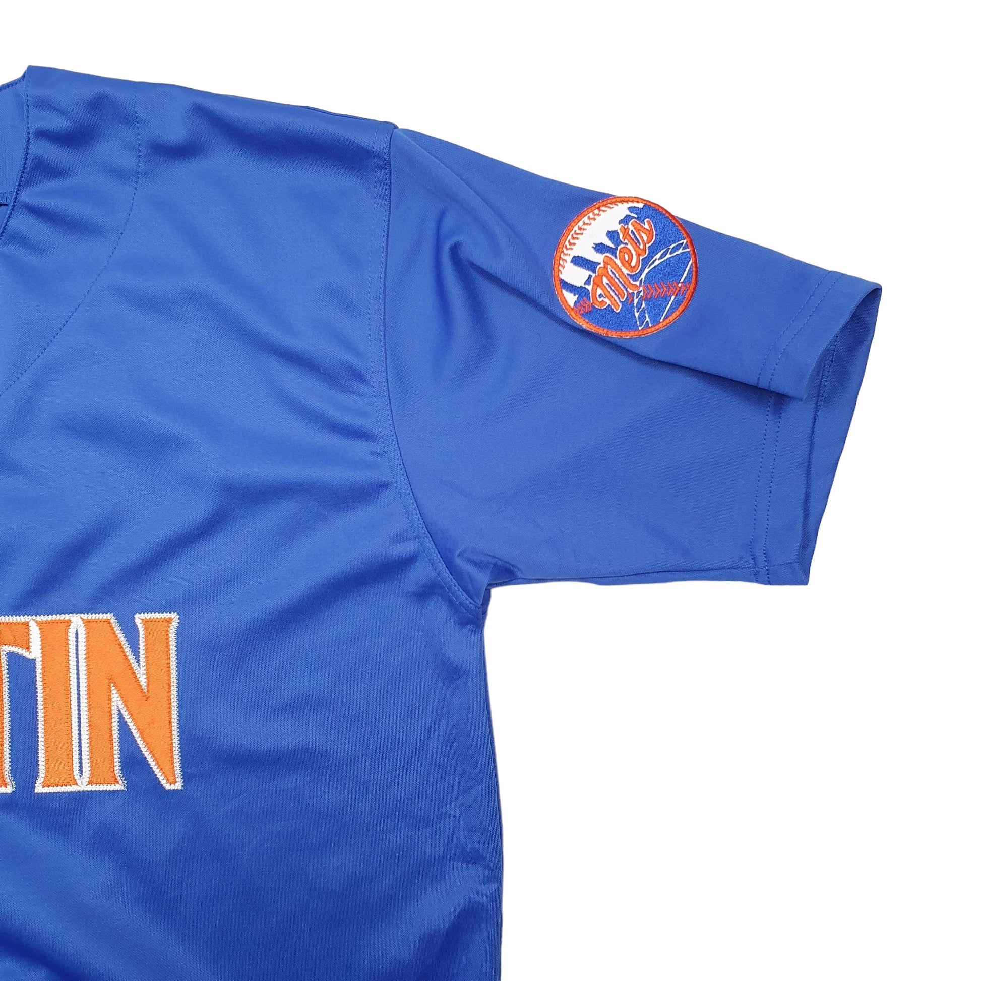 Mens Blue Unbranded MLB Baseball Jersey Austin Mets Short Sleeve T Shirt