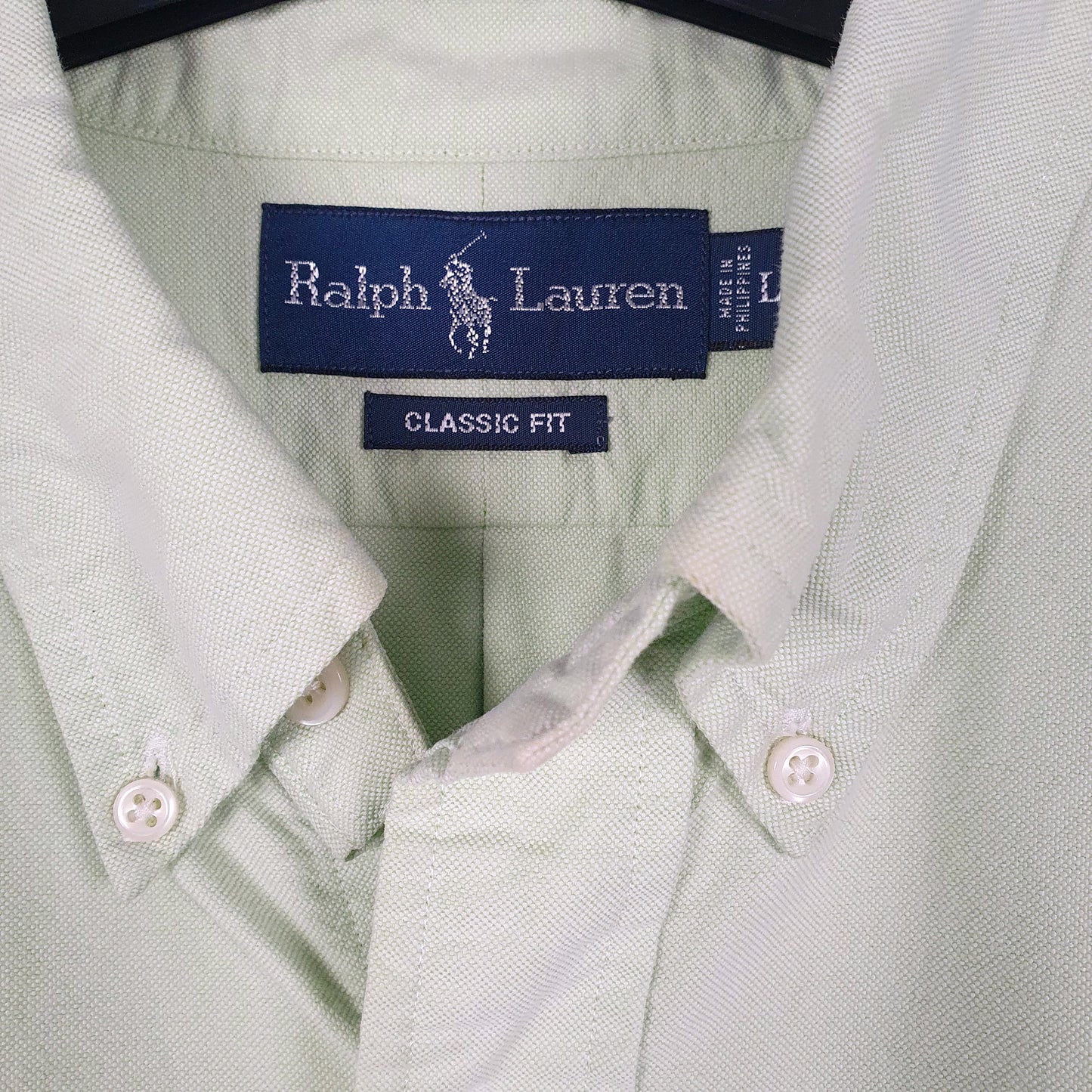 Mens Green Ralph Lauren Oxford Long Sleeve Shirt