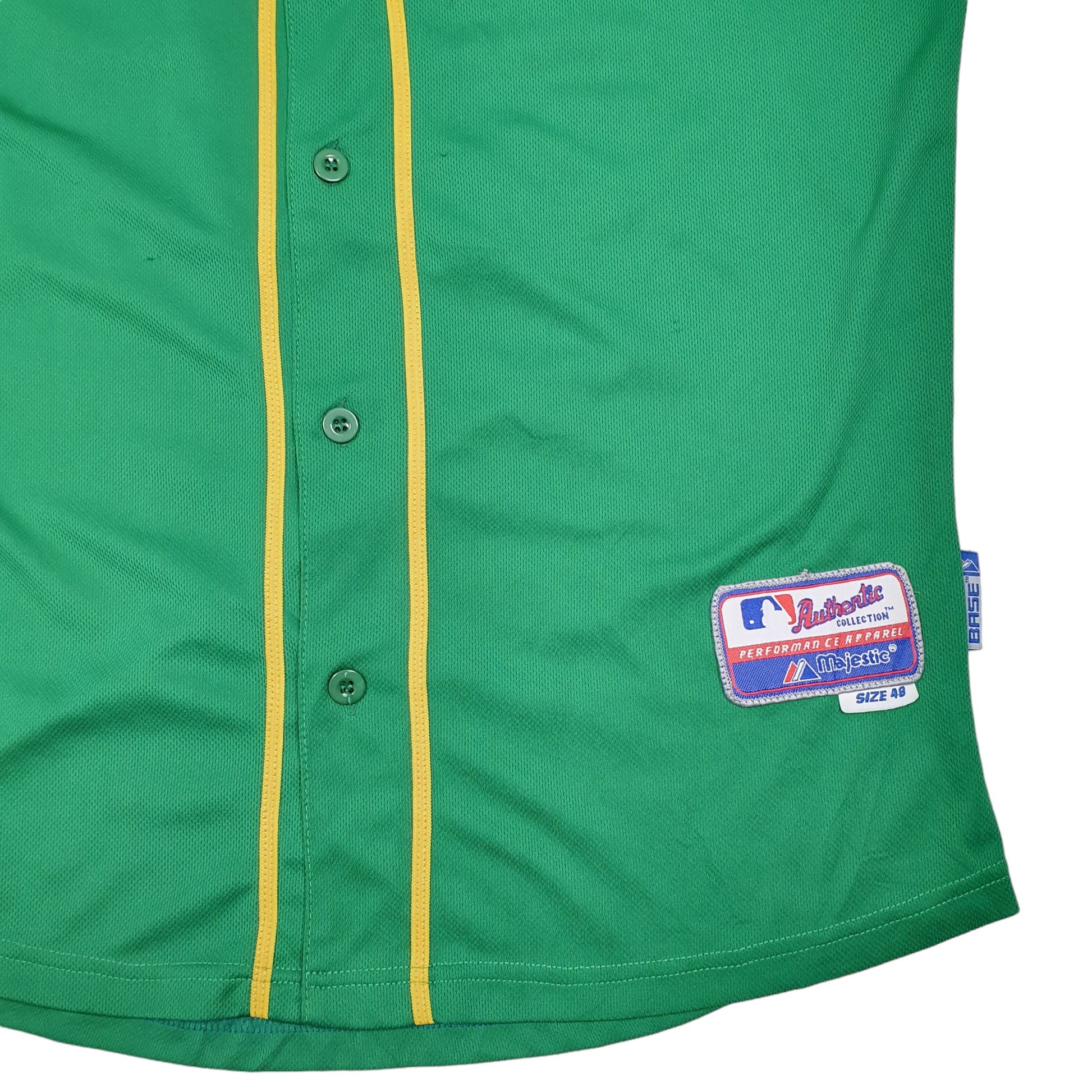 Mens Green Majestic MLB Baseball Jersey Oakland Athletics USA Short Sleeve T Shirt