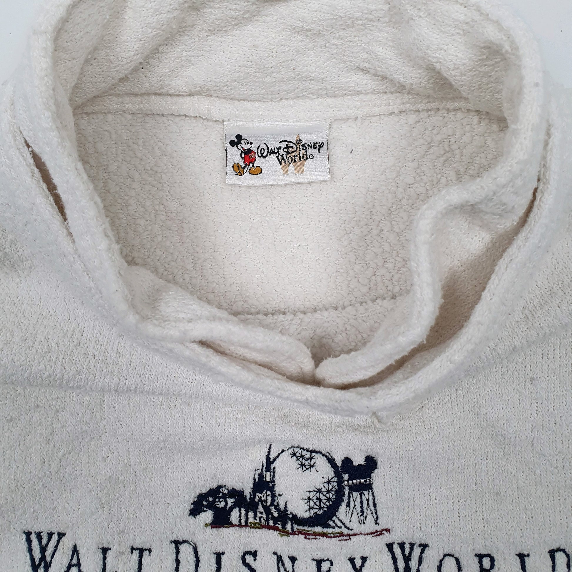 Mens White Disney Vintage 1980s Made in USA Crewneck Jumper