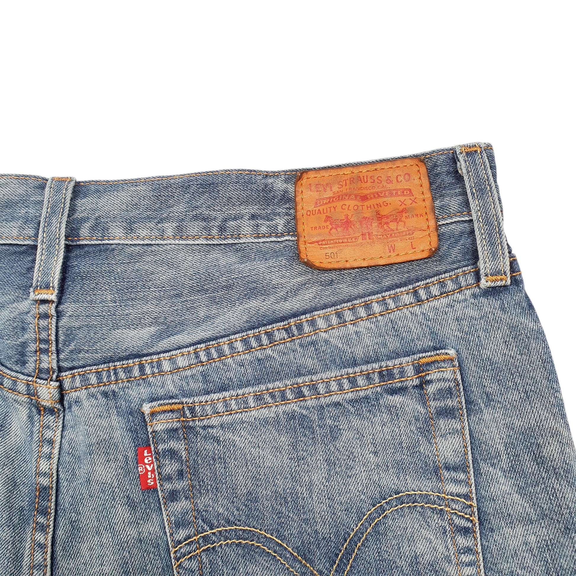 Womens Blue Levis 501 Jorts Hot Pants Denim Shorts