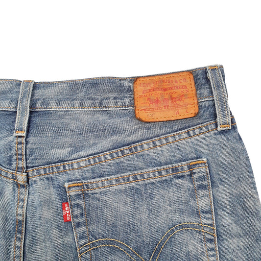 Womens Blue Levis 501 Jorts Hot Pants Denim Shorts