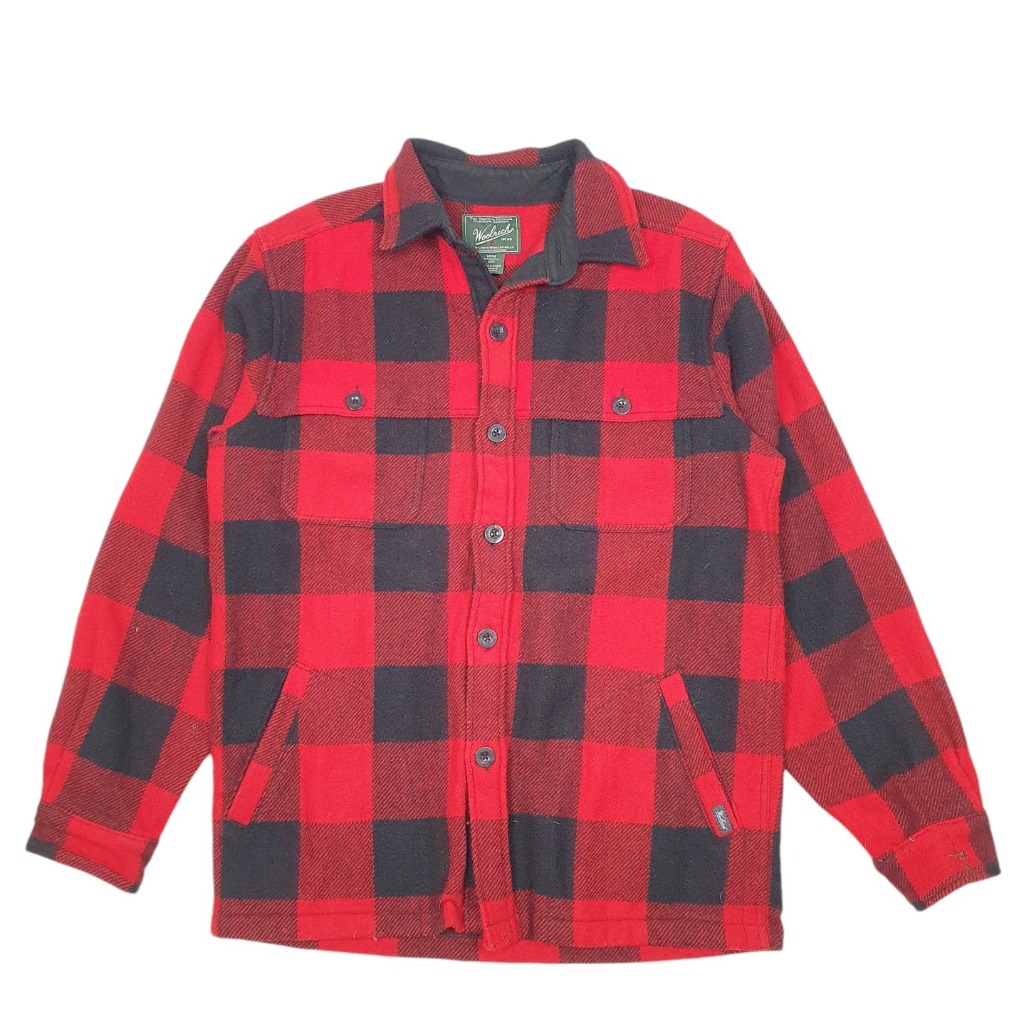 Mens Red Woolrich Vintage Hunting Mackinaw Overshirt Shacket Plaid  Coat