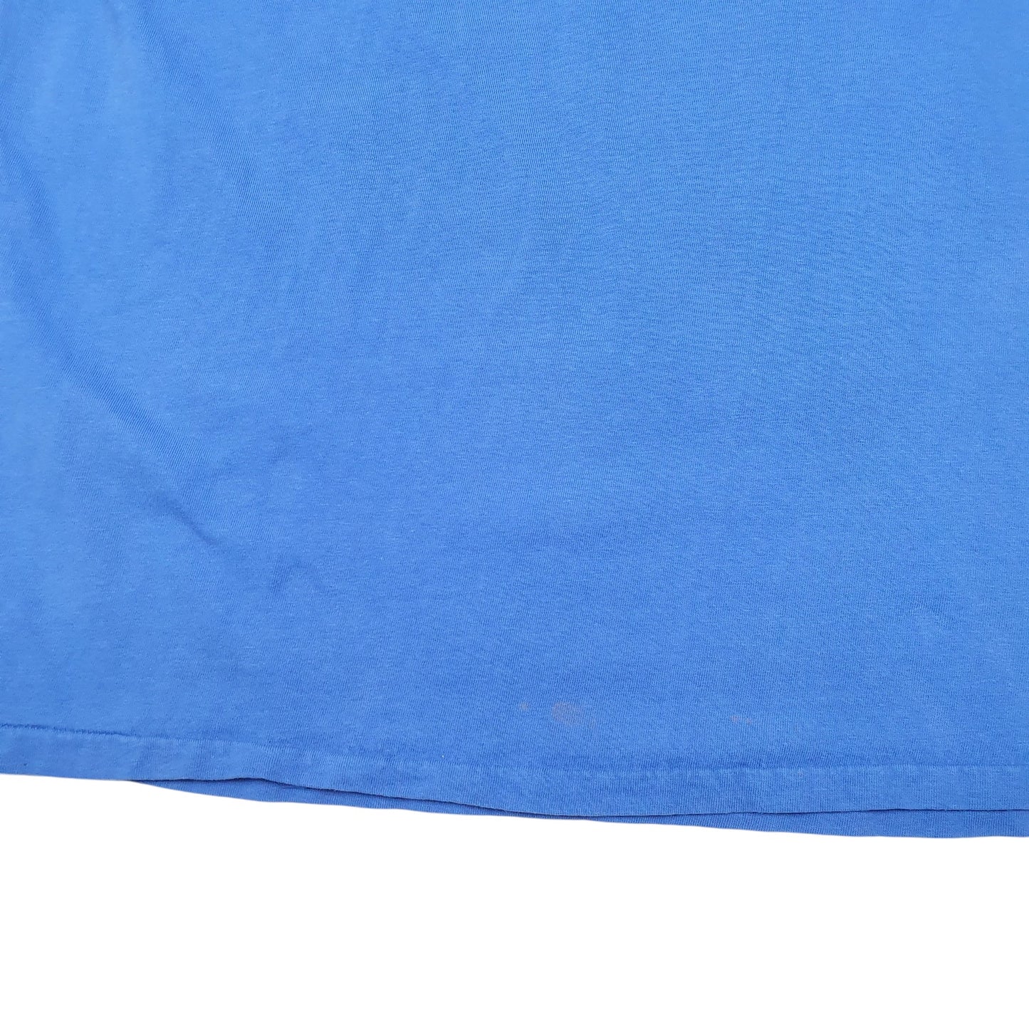 Mens Blue Oneita Single Stitch Vintage 90s Made In USA Dont Worry Be Happy Short Sleeve T Shirt