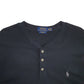 Mens Black Polo Ralph Lauren Featherweight Mesh Button Up Short Sleeve T Shirt