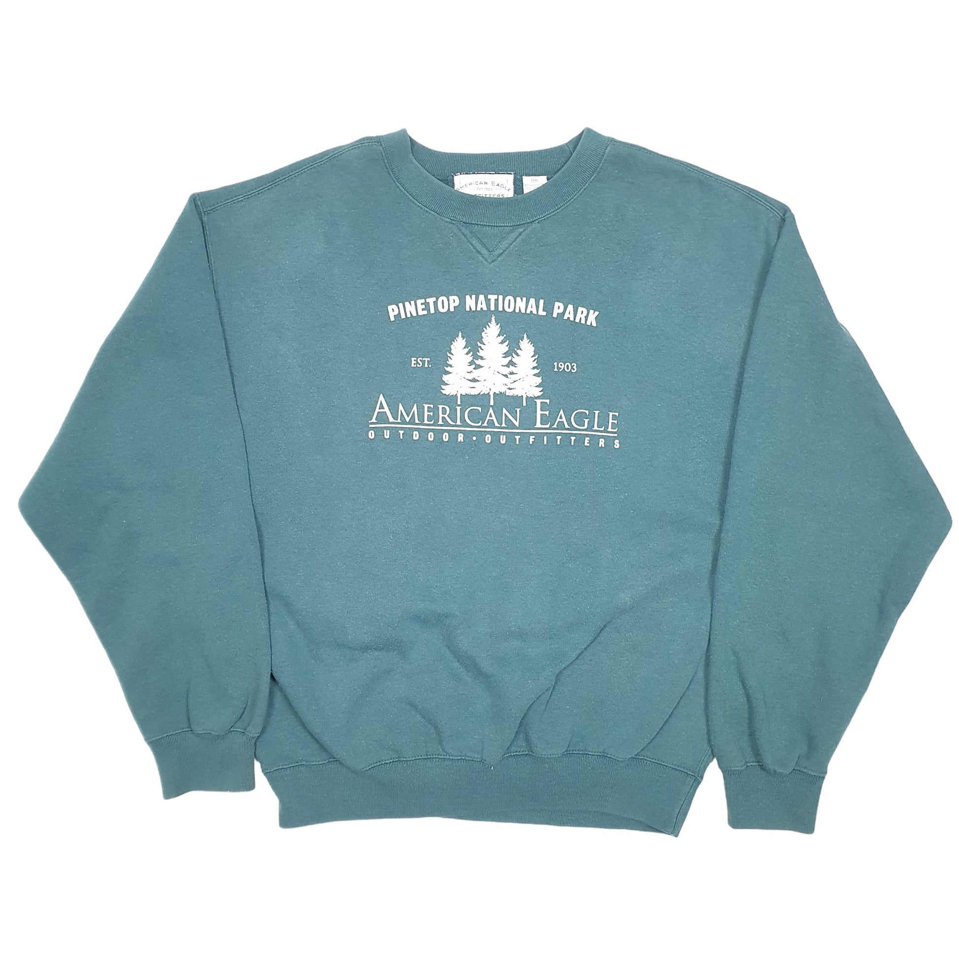 Mens Green American Eagle Outfitters Pinetop National Park Crewneck Jumper