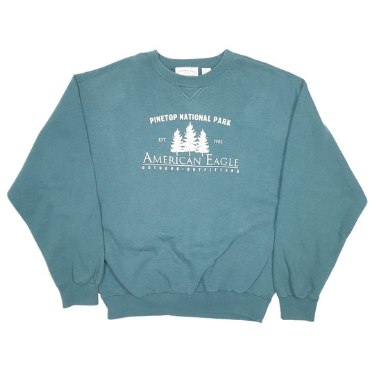 Mens Green American Eagle Outfitters Pinetop National Park Crewneck Jumper