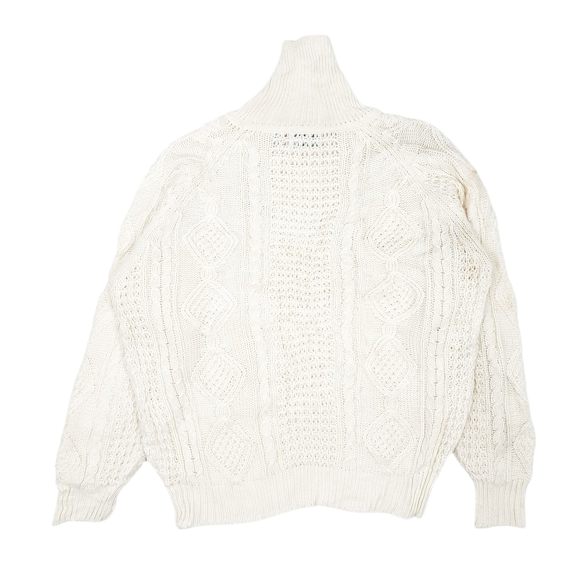 Mens Cream American Weekend Vintage Cable Knit Knitwear. Turtle Neck Jumper