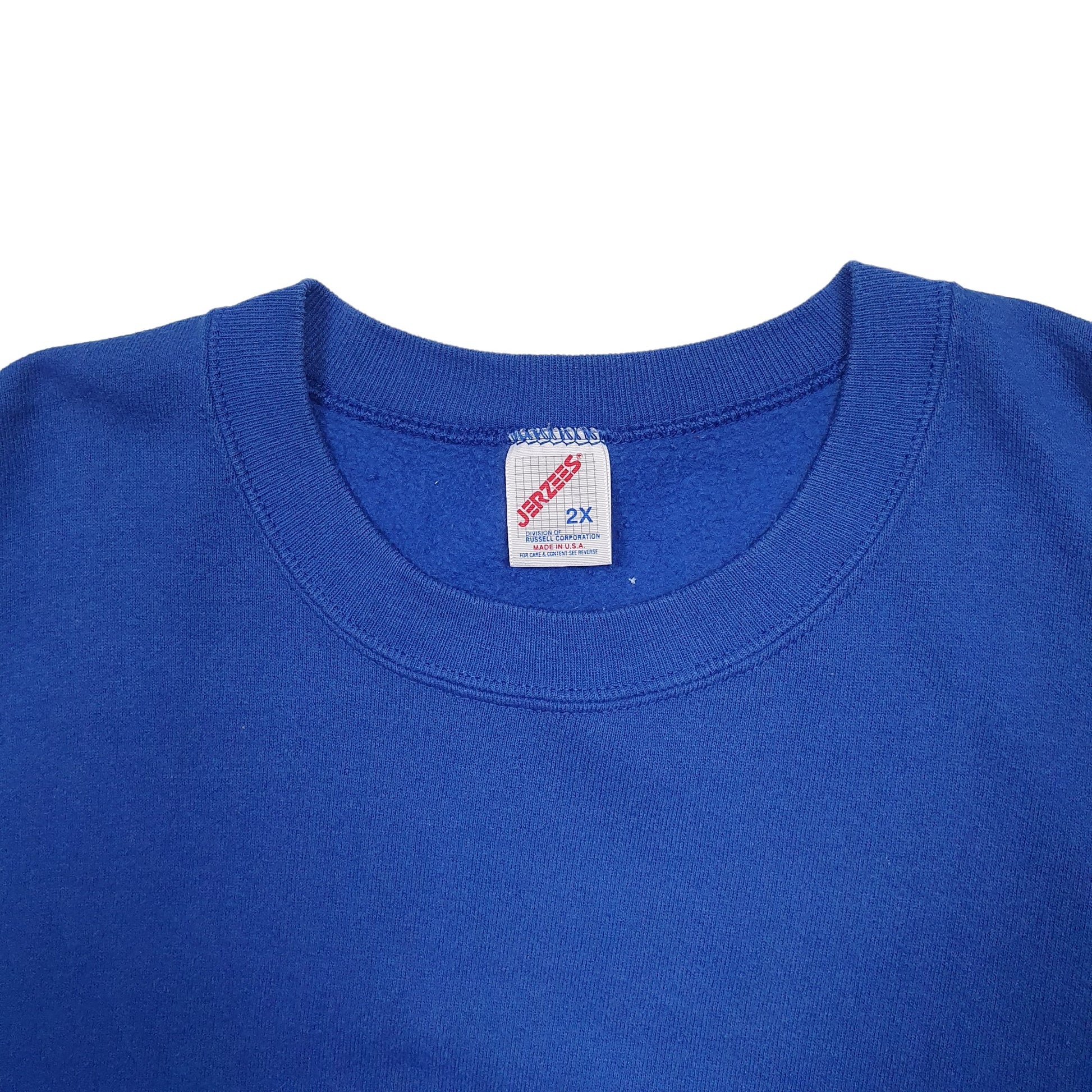 Mens Blue Jerzees Made In USA Vintage Crewneck Jumper