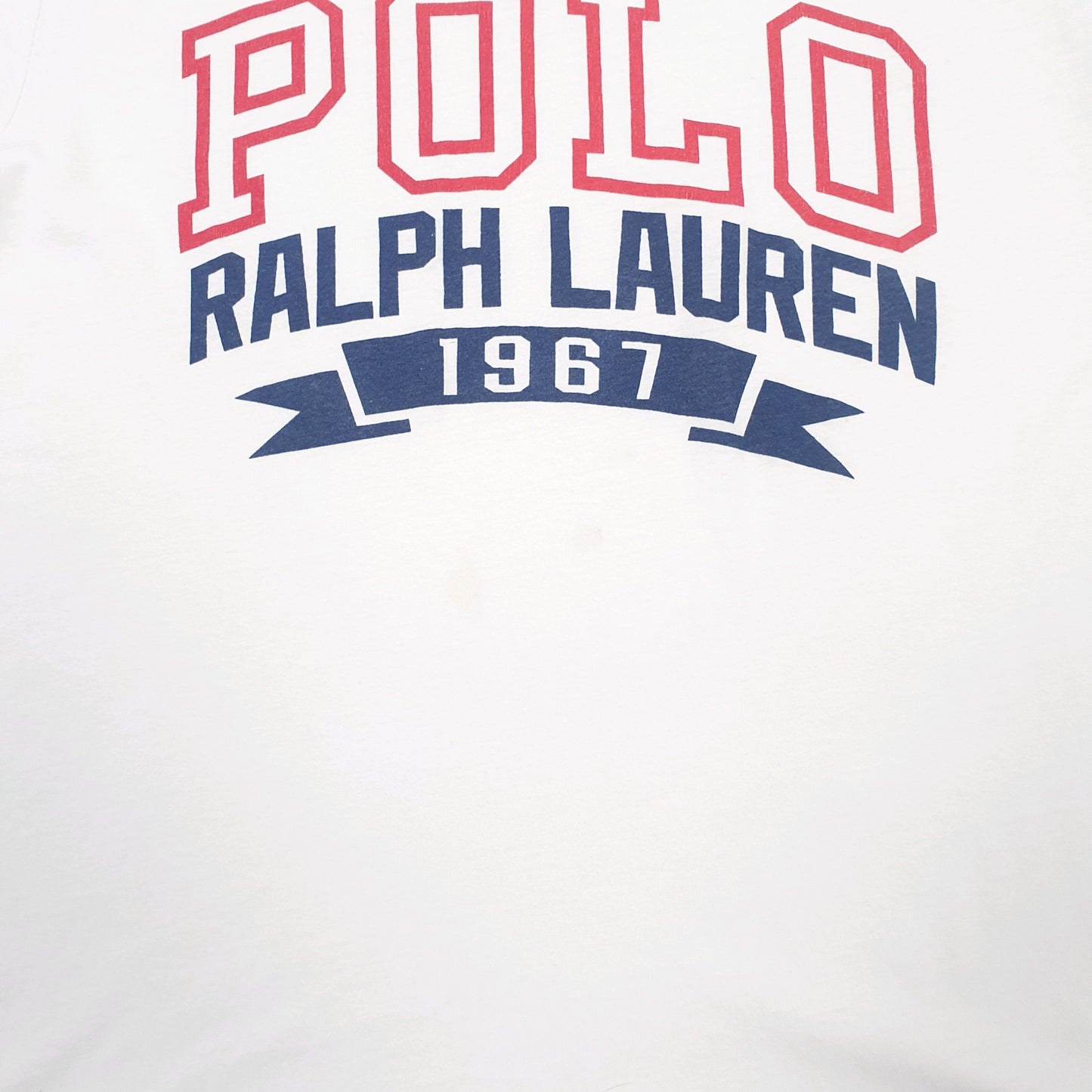 Mens White Polo Ralph Lauren Spellout Short Sleeve T Shirt