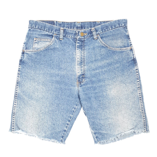 Mens Blue Wrangler Denim Jeans Jorts Regular Cut Offs Denim Shorts