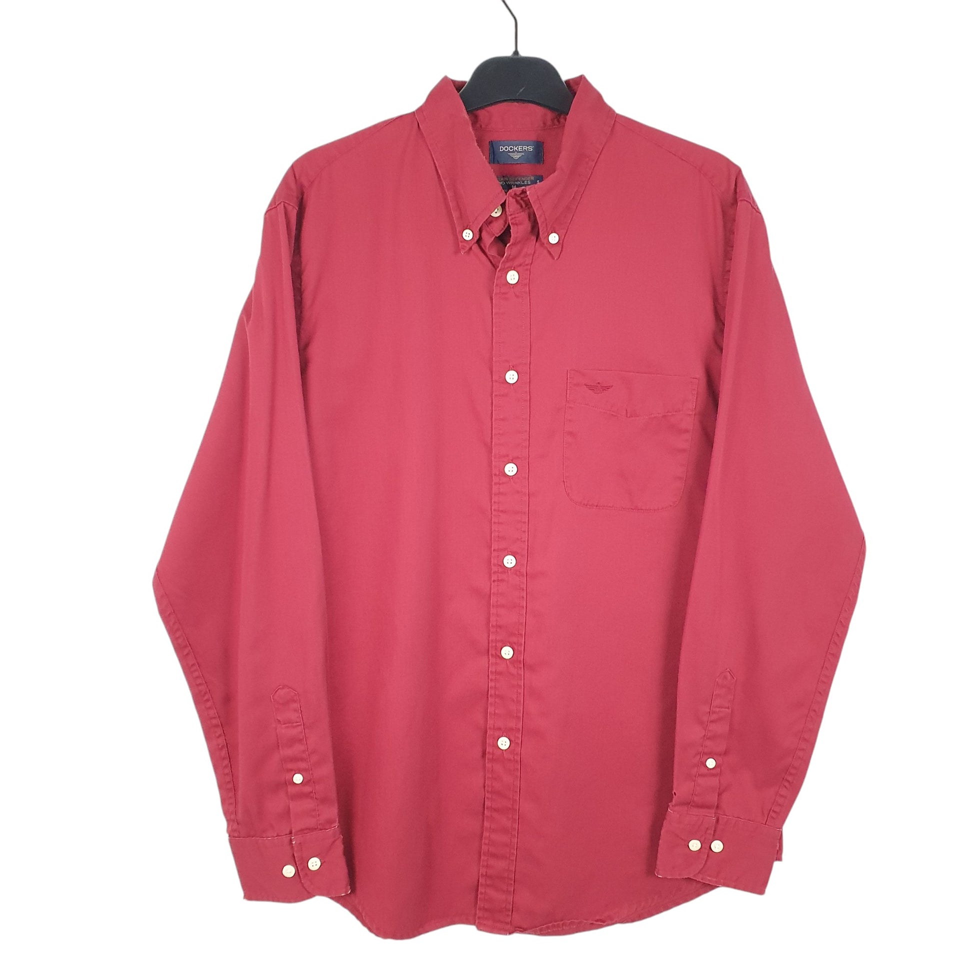Mens Red Dockers  Long Sleeve Shirt
