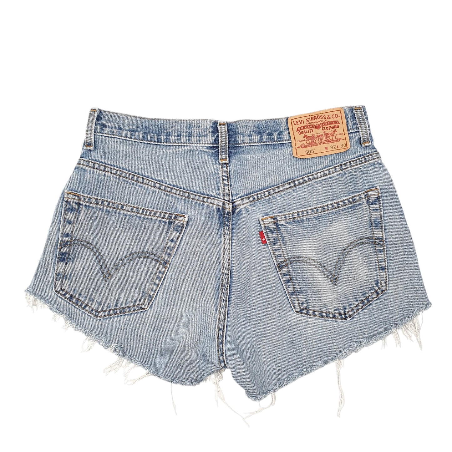 Womens Blue Levis Denim Jeans Jorts 505 Hot Pants Denim Shorts