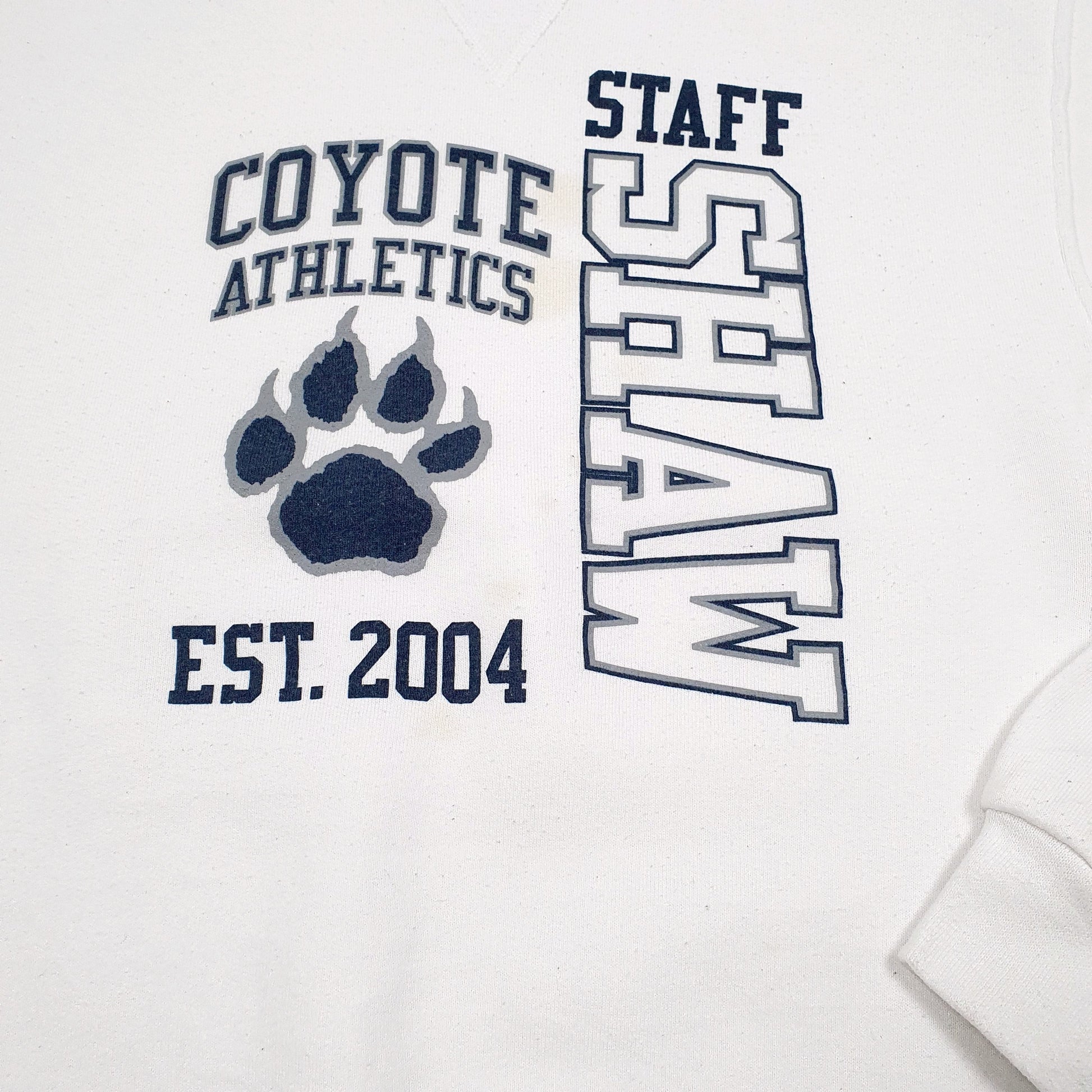 Mens White Russell Athletic Coyote Athletics USA 2004 Crewneck Jumper