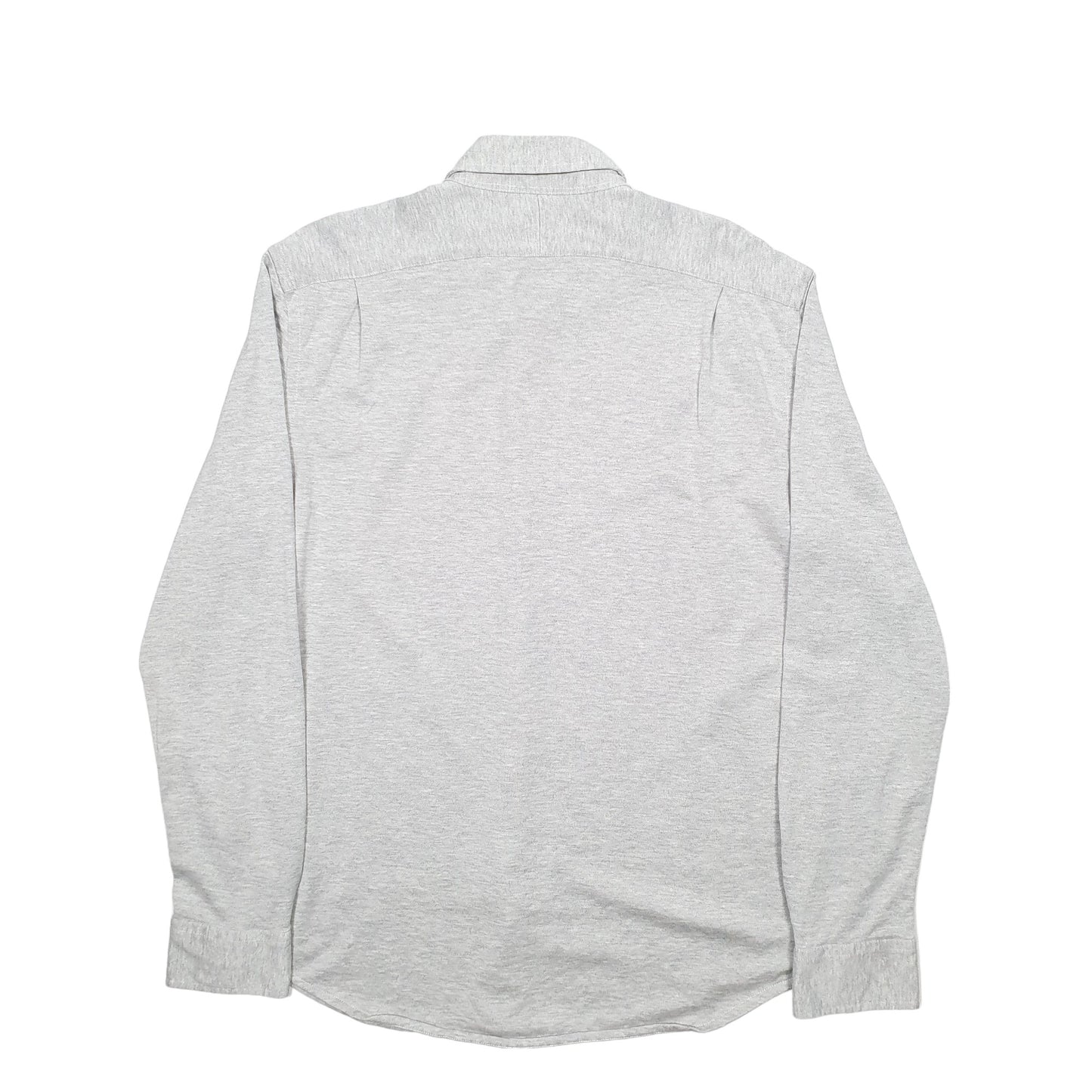 Mens Grey Polo Ralph Lauren Knit Dress Long Sleeve Shirt