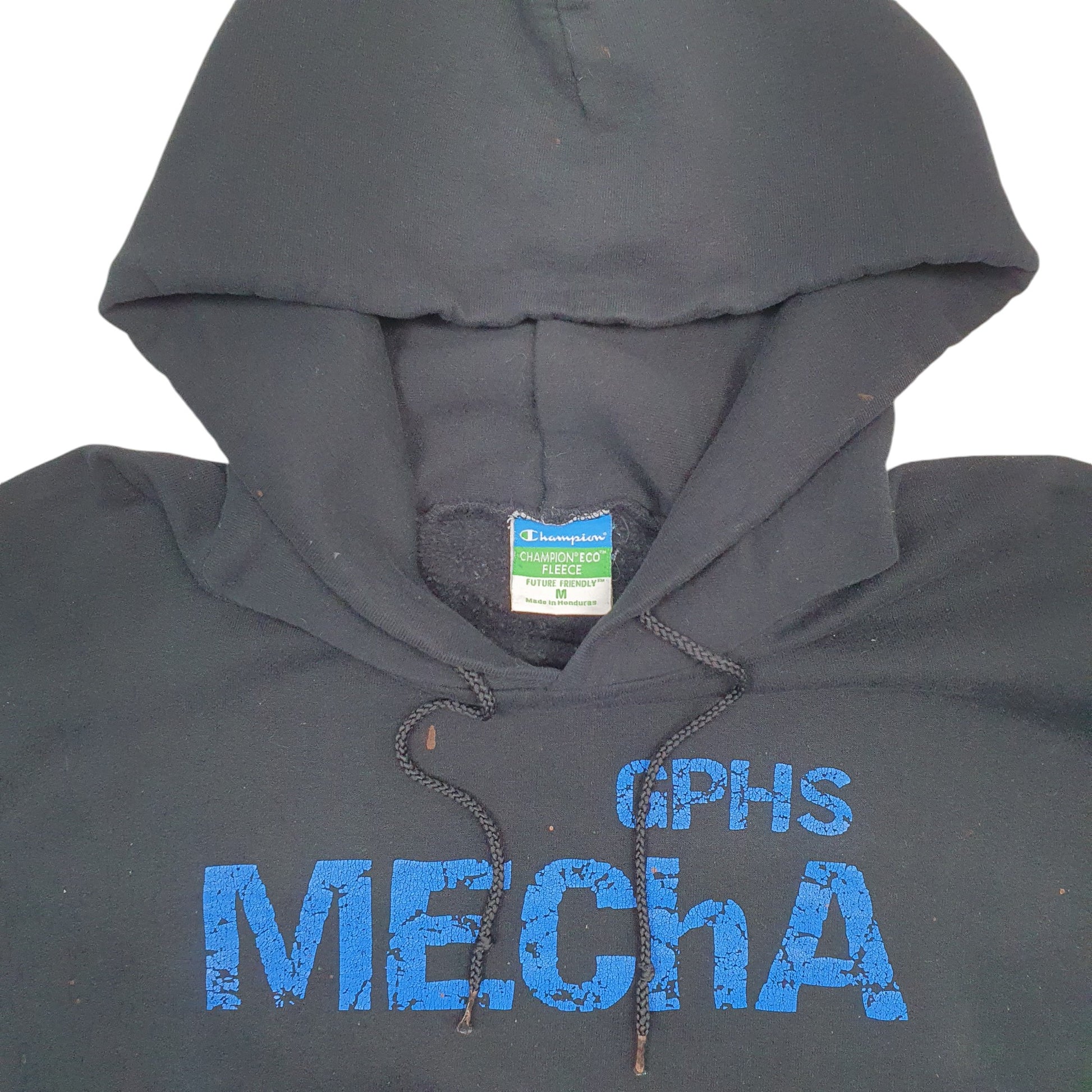 Mens Black Champion GPHS Mecha Spellout Hoodie Jumper