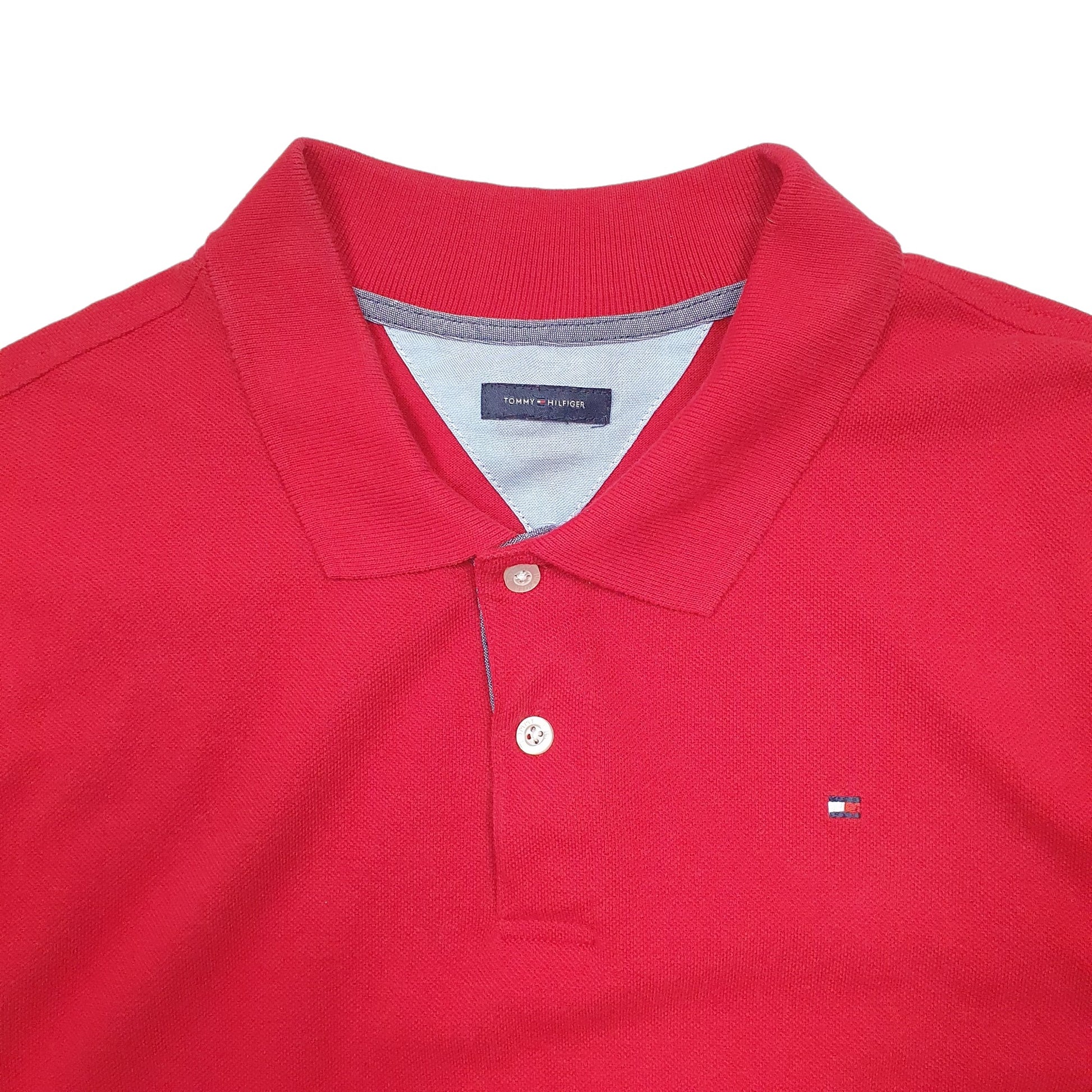 Mens Red Tommy Hilfiger  Short Sleeve Polo Shirt