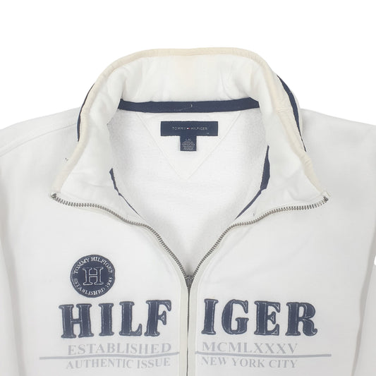 Mens White Tommy Hilfiger  Full Zip Jumper