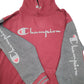 Mens Burgundy Champion Script Spellout Hoodie Jumper