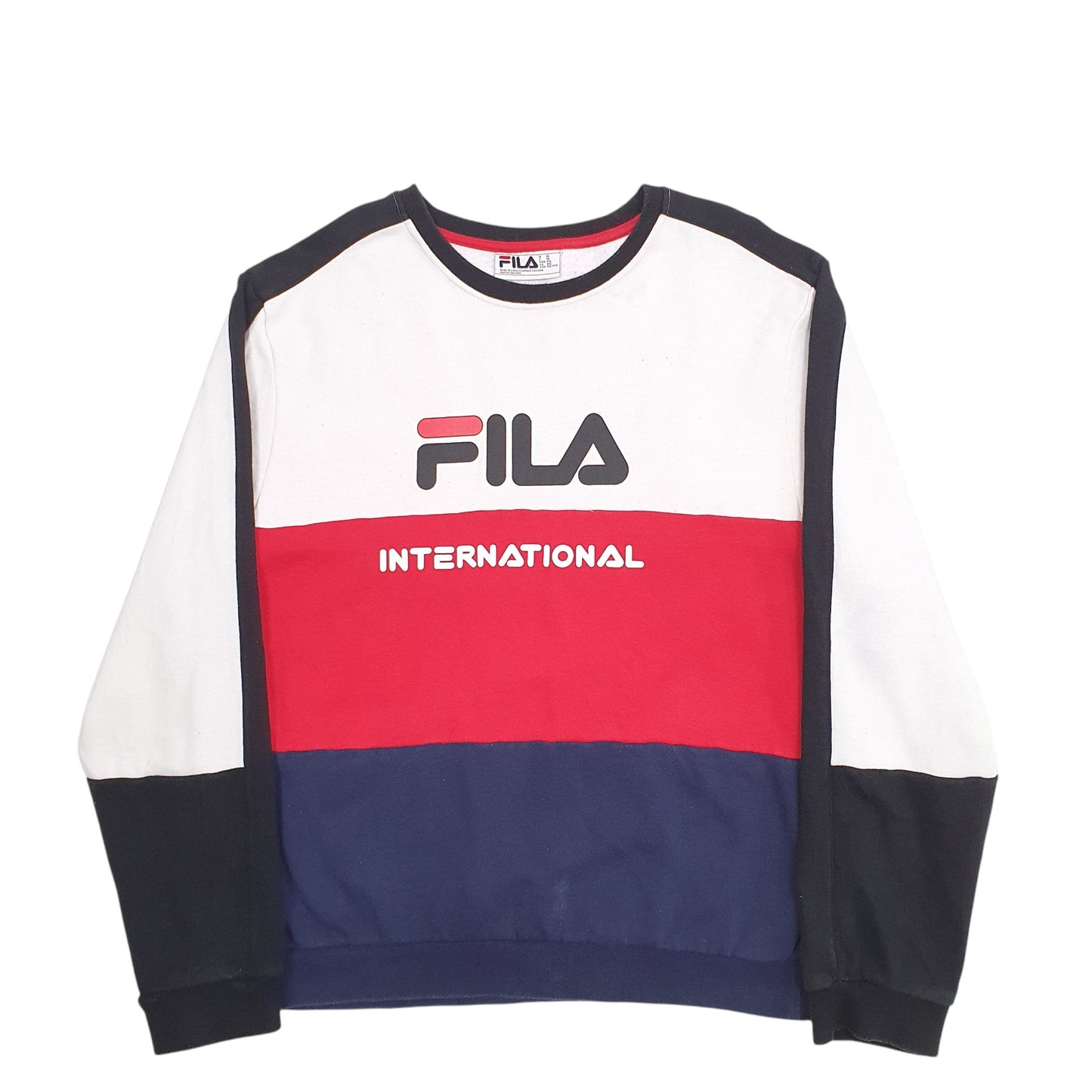 Mens Red Fila International Spellout Crewneck Jumper