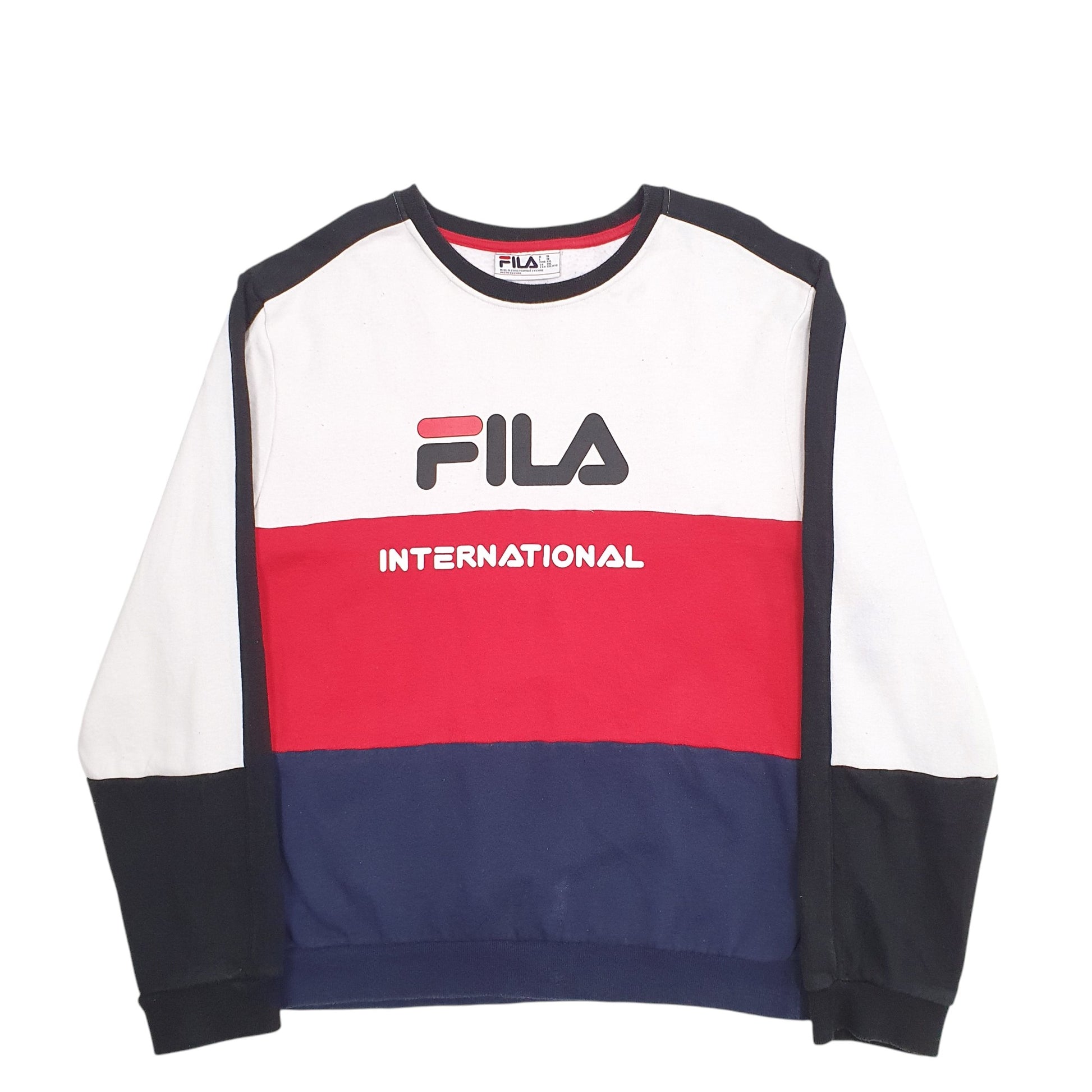 Mens Red Fila International Spellout Crewneck Jumper
