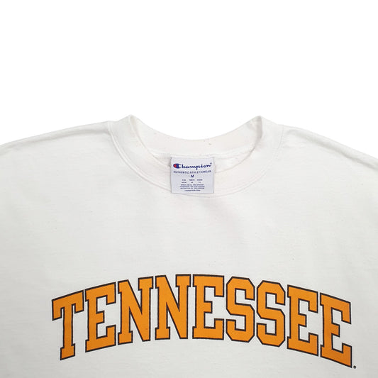 Mens White Champion Tenesse Spellout Crewneck Jumper