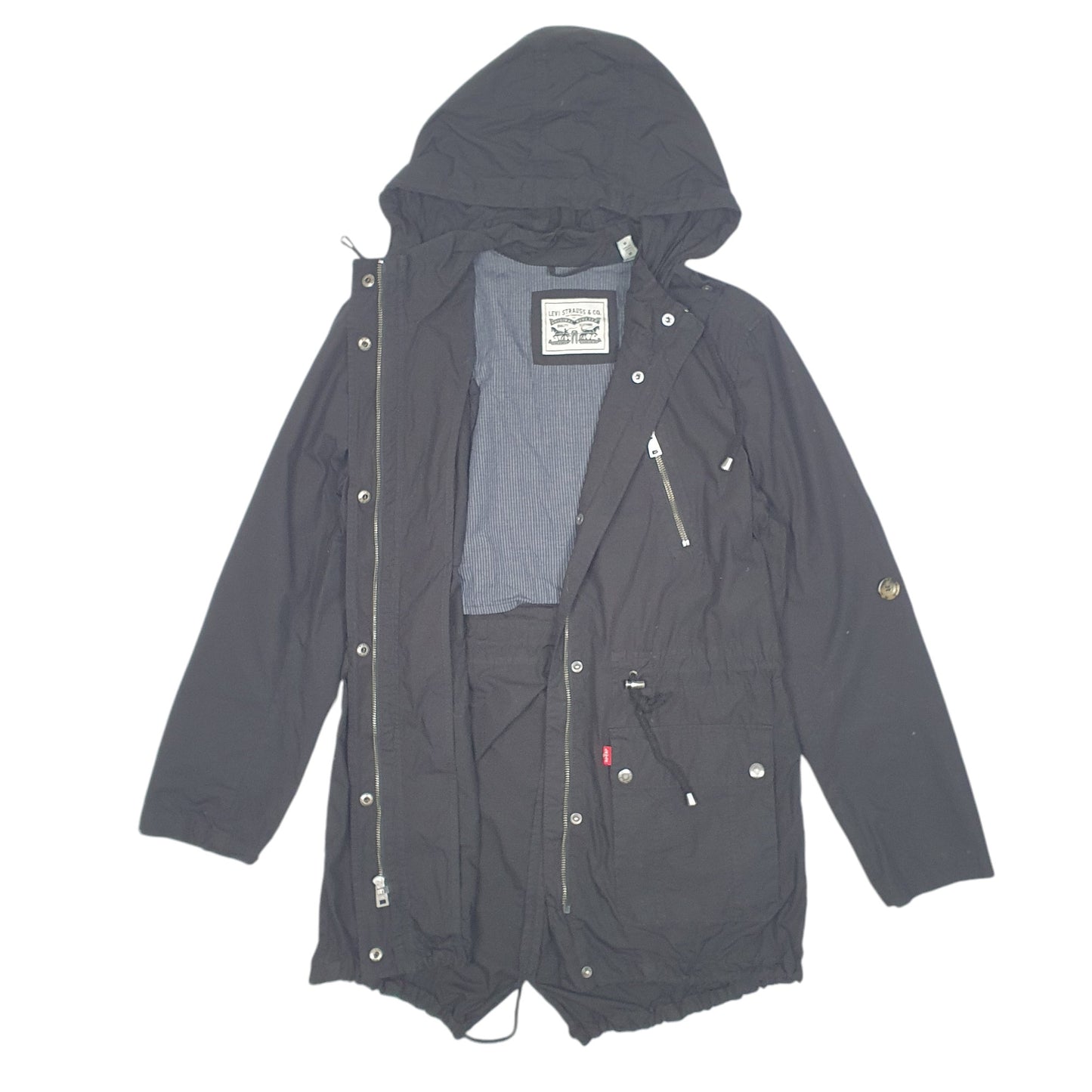 Womens Black Levis Fishtail Mod  Coat