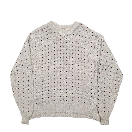 Mens Beige C.J Cotton  Crewneck Jumper