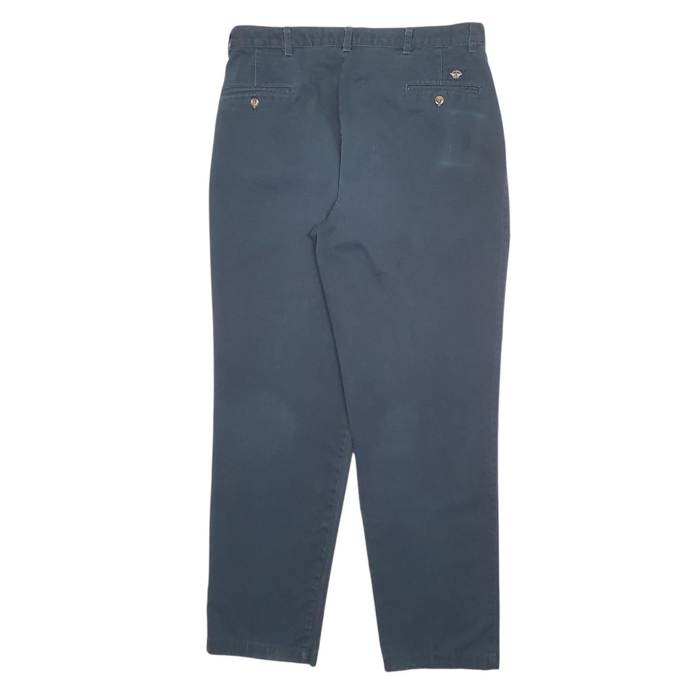 Mens Navy Dockers Double Pleated Chino Trousers