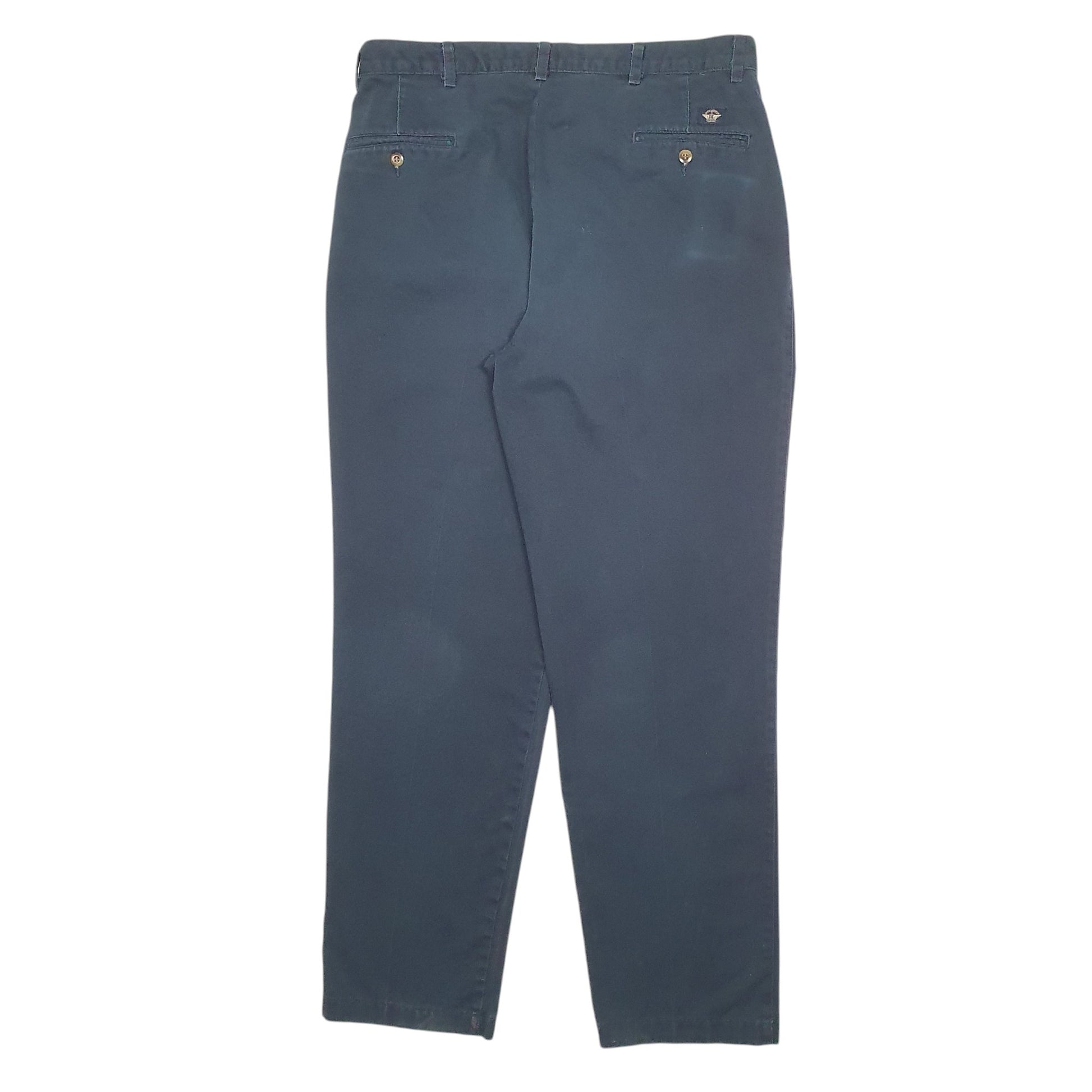 Mens Navy Dockers Double Pleated Chino Trousers