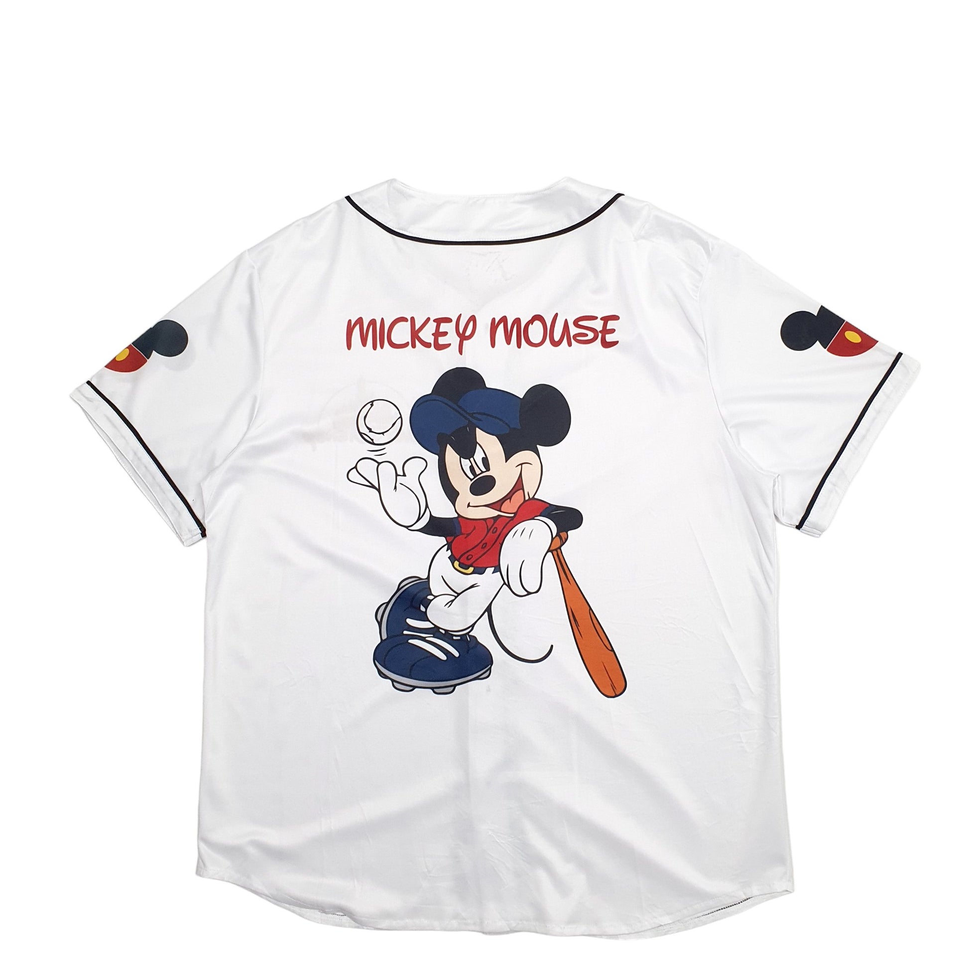 Mens White Non Branded Baseball Jersey Disney Unofficial Short Sleeve T Shirt