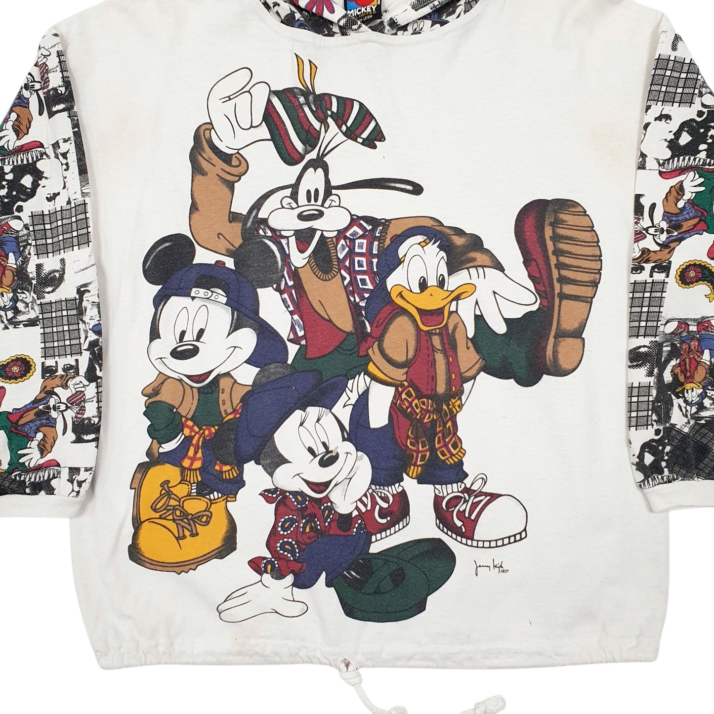 Womens White Disney Vintage Made In USA Hoodie Jumper