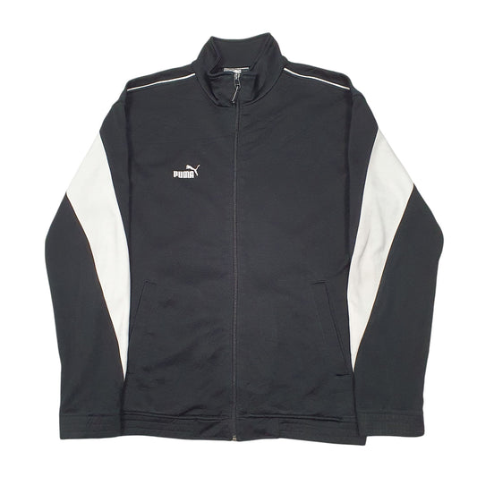 Mens Black Puma Active Track Workout Gym Running Full Zip Jumper